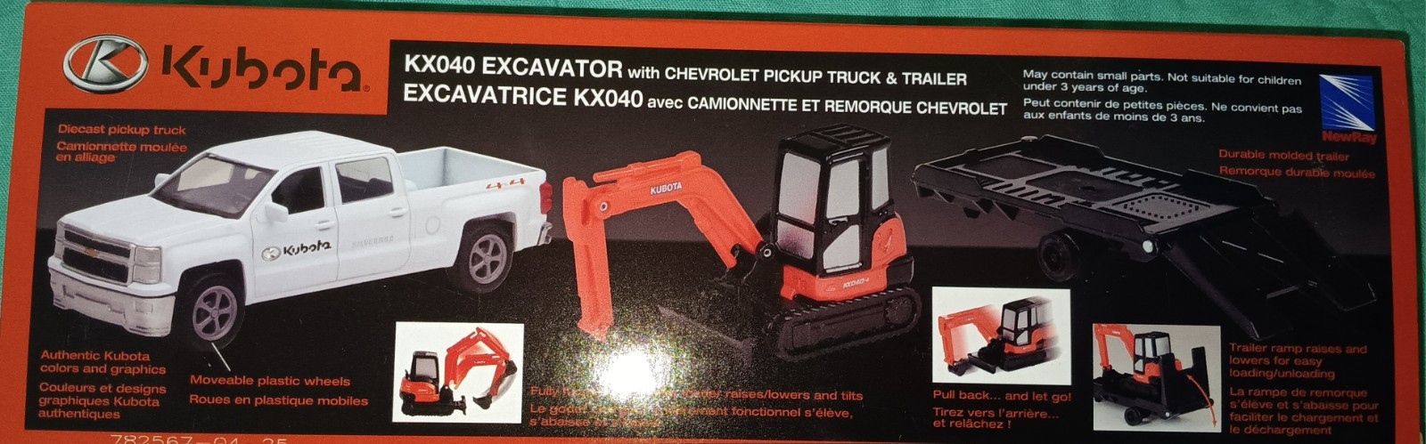 Kubota KX040 Excavator With Chevrolet Silverado 1500 Crew Cab And Trailer