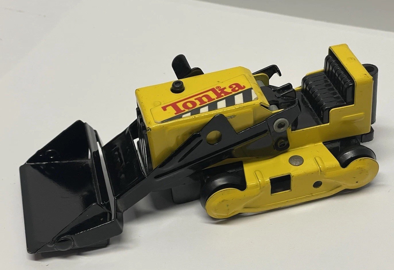 Vtg Tonka Bulldozer Steel Metal Front End Bucket Loader 55290 Yellow Die-cast