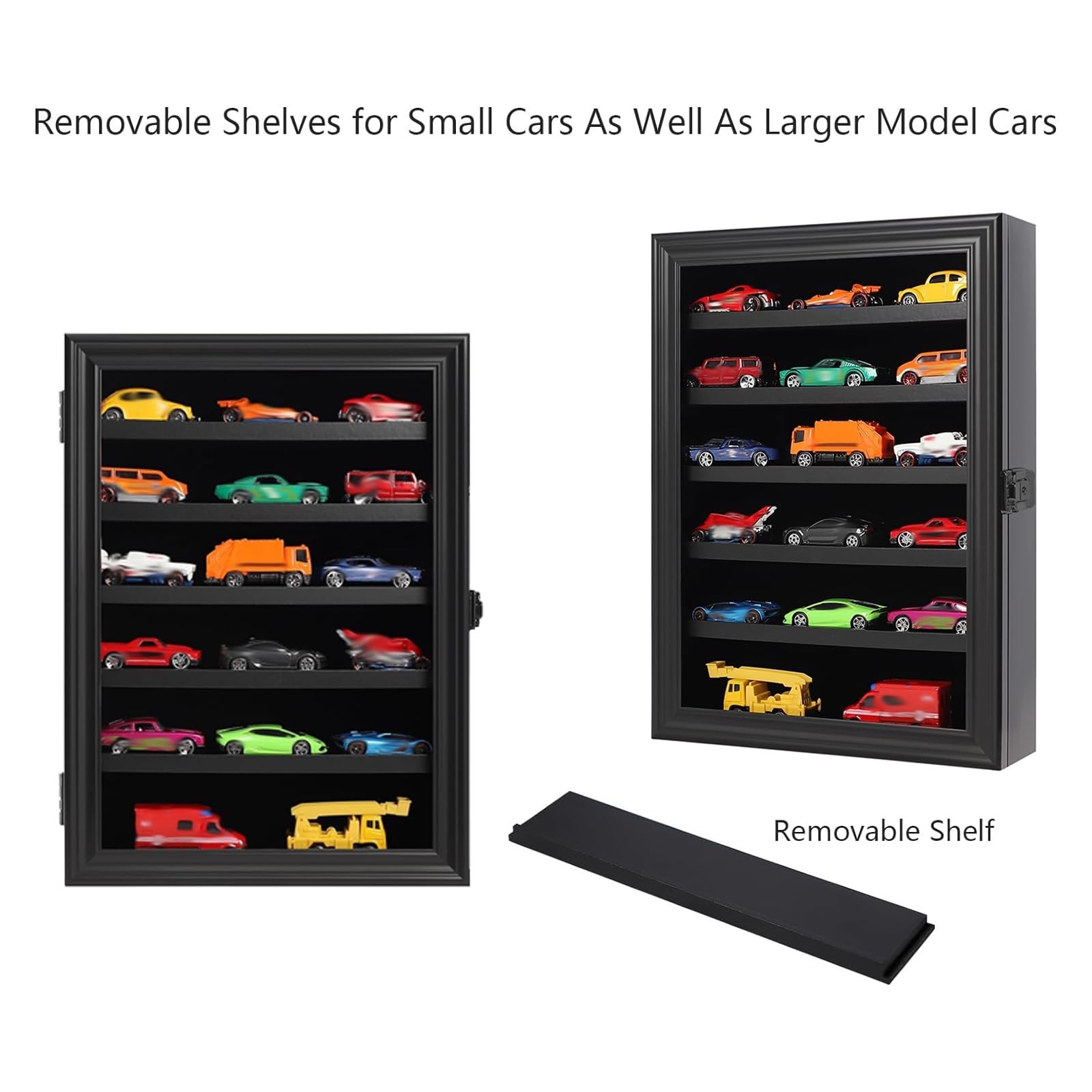 Toy Cars Display Case 1/64 Scale Diecast Car Display Case Wall Mount Model Ca…