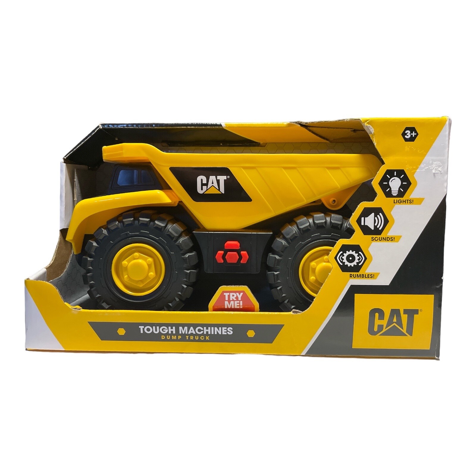 CAT TOUGH MACHINES DUMP TRUCK WITH LIGHTS & SOUNDS + RUMBLES FOR AGES 3+ FUNRISE