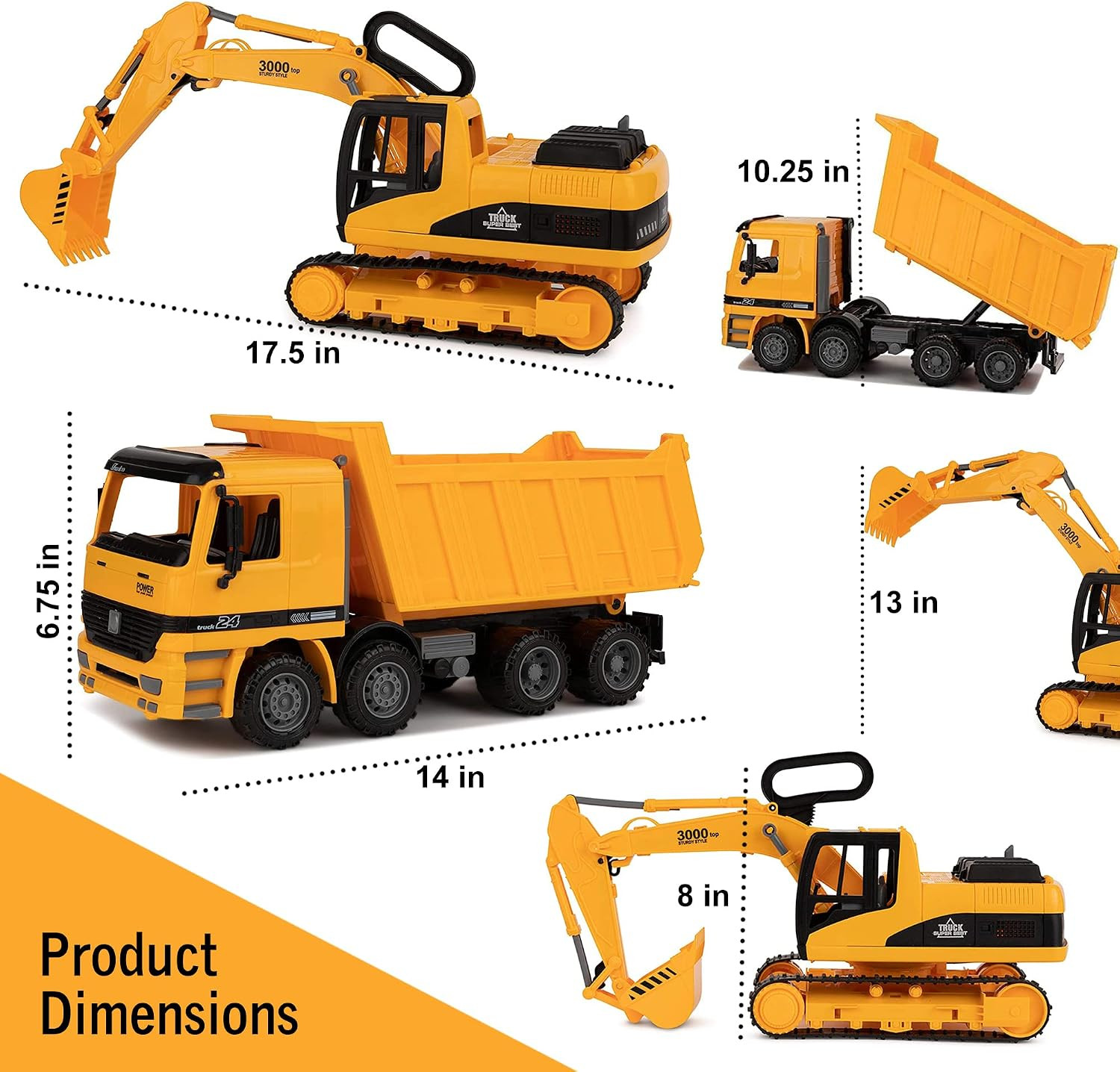 Toy to Enjoy Construction Toys – Excavator & Dump Truck Toy for Kids (Set of 2)