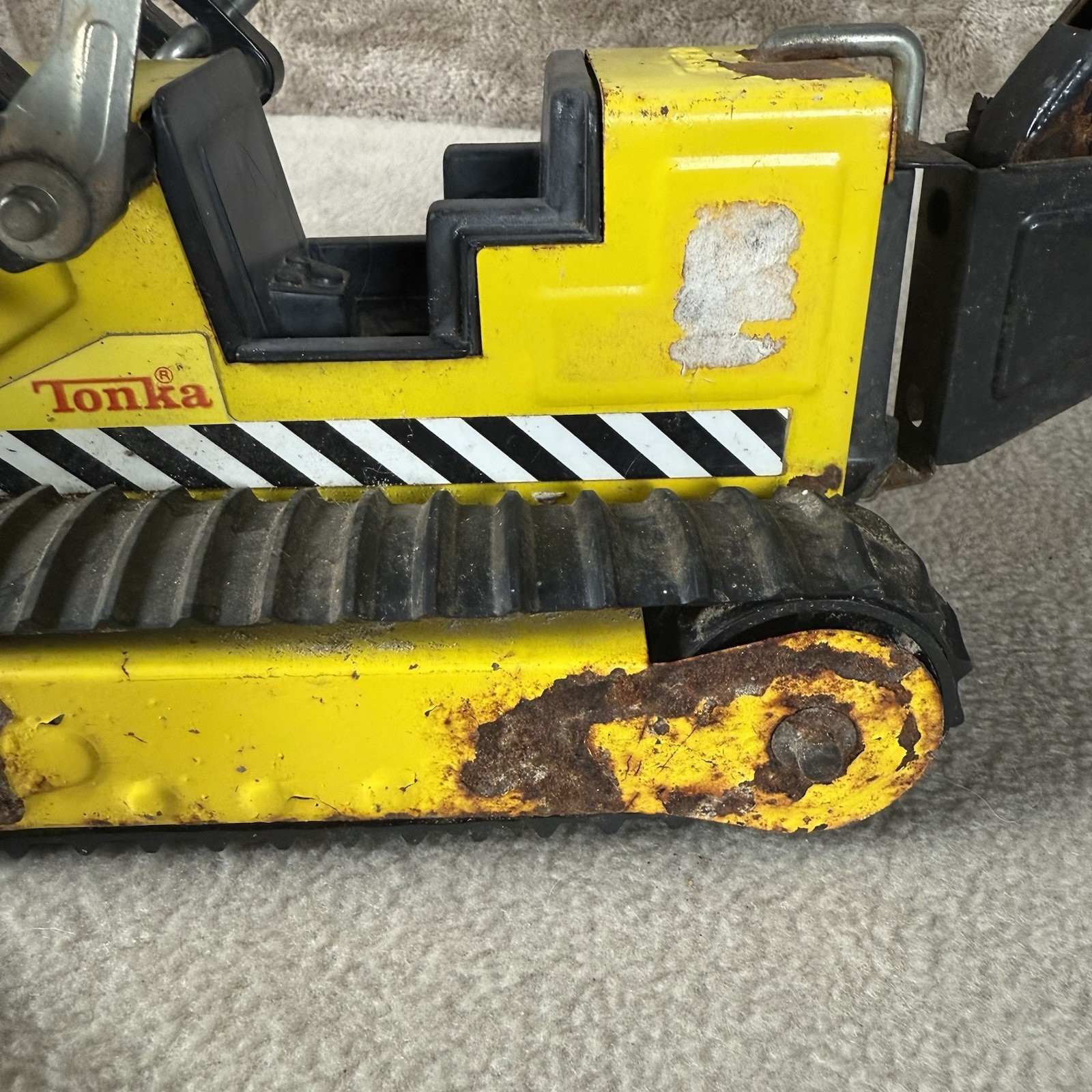 Vintage Pressed Steel Tonka Trencher Backhoe Front Loader Bulldozer #810659 Rust