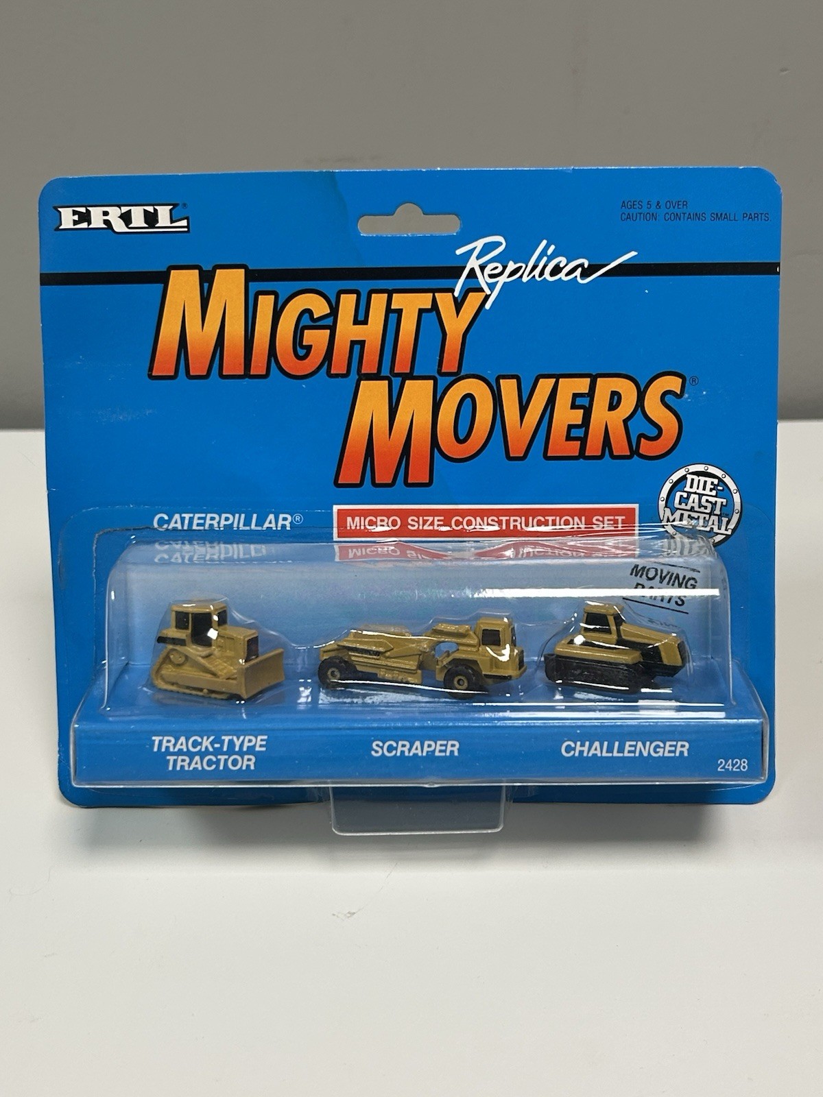 Vintage 1991 ERTL Mighty Movers Replica Caterpillar Micro Size Construction Set