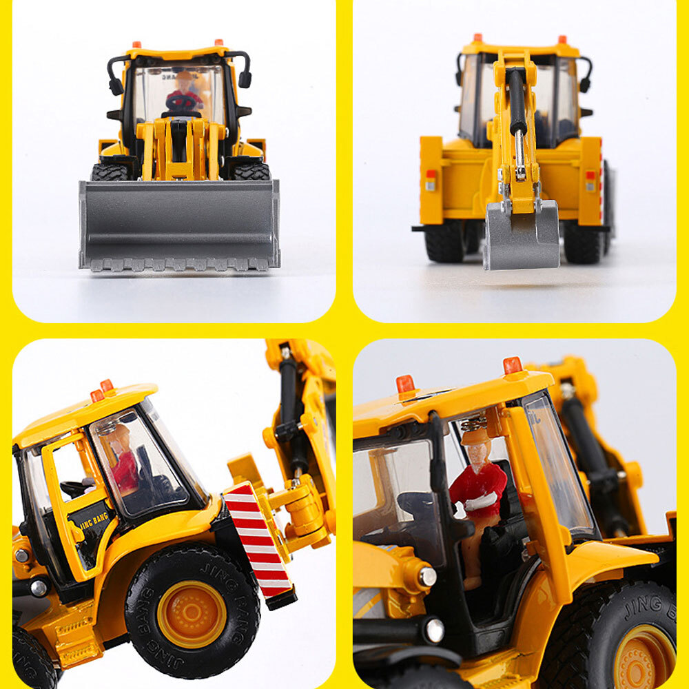 Backhoe Excavator Tractor Loader Model Toy Diecast Construction Vehicle Yellow