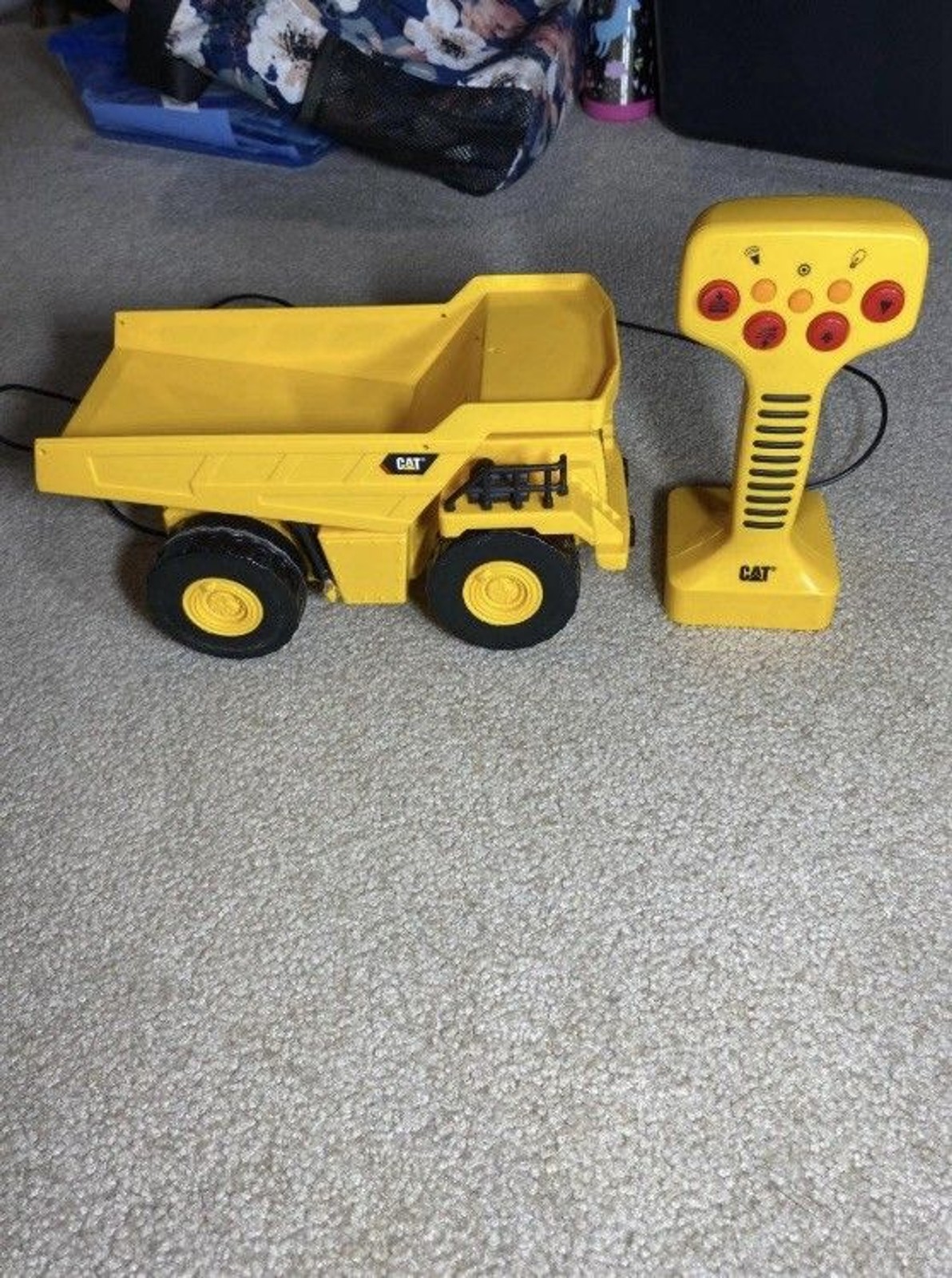 Vintage Toy State CAT Caterpillar Wired Remote Control Dump Truck Working 1990s
