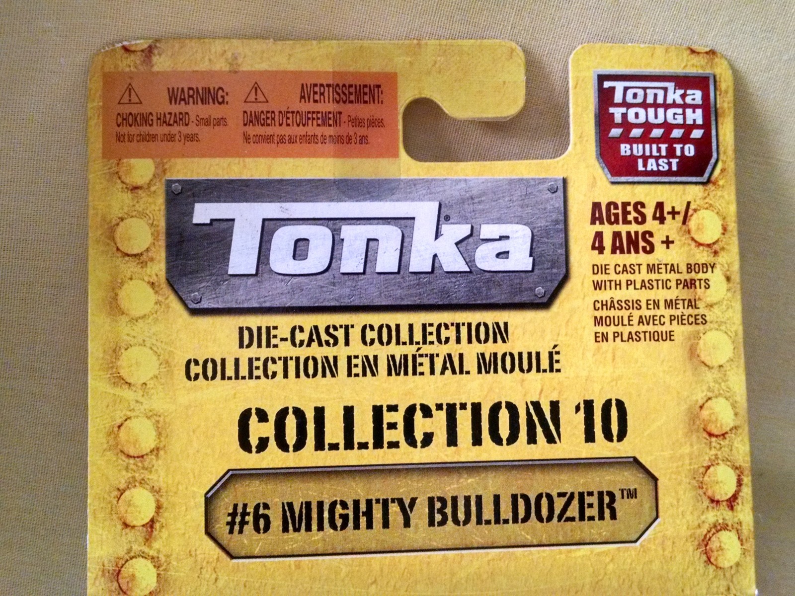 TONKA MIGHTY BULLDOZER NEW DIE CAST PLASTIC #6 COLLECTION 10 #15130 2009 MAISTO.