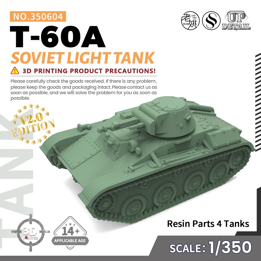 SSMODEL 604 V2.0 1/350 Military Model Kit Soviet T-60A Light Tank