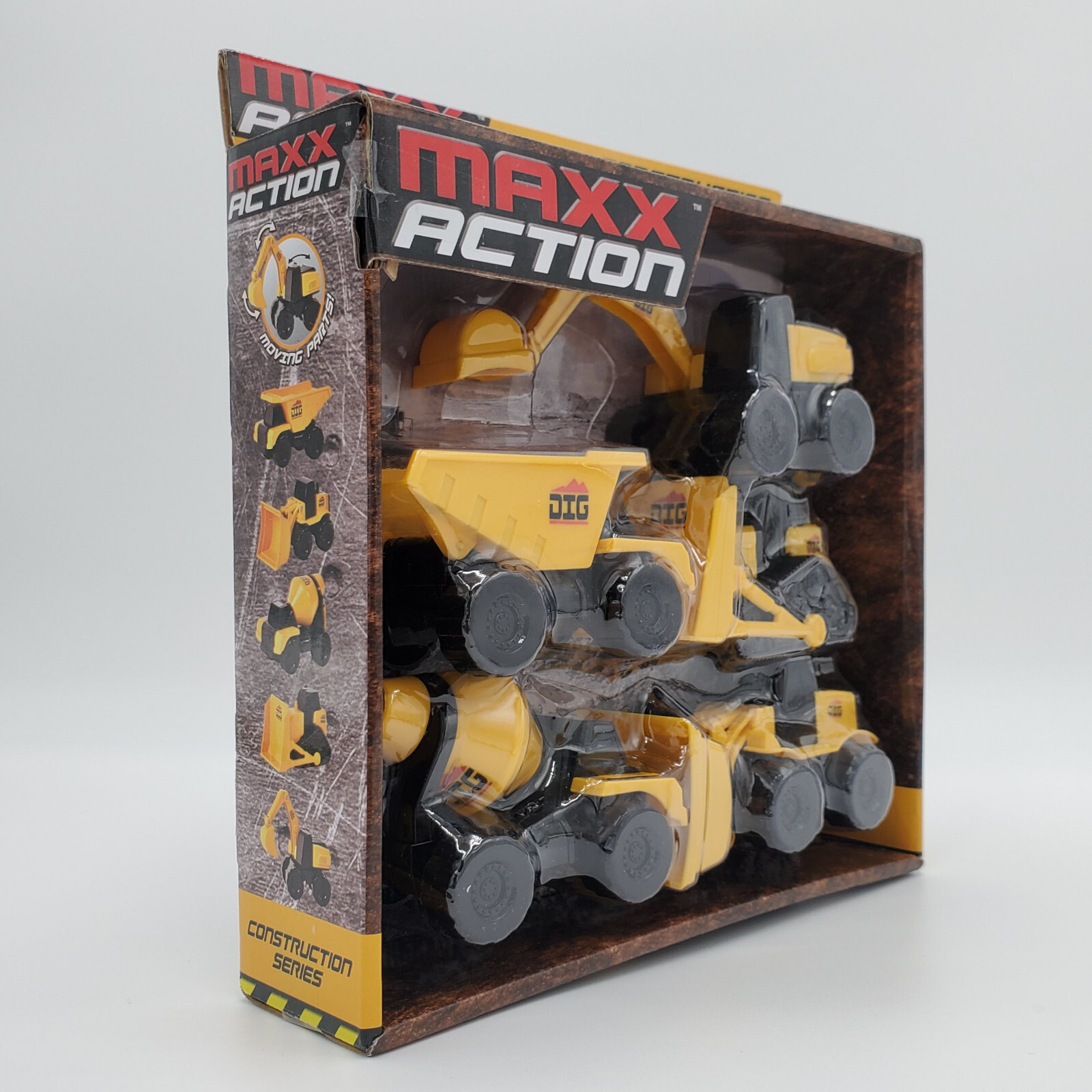 Maxx Action Kids Micro Mini Construction Trucks Vehicles Set of 5 Toy NEW SEALED