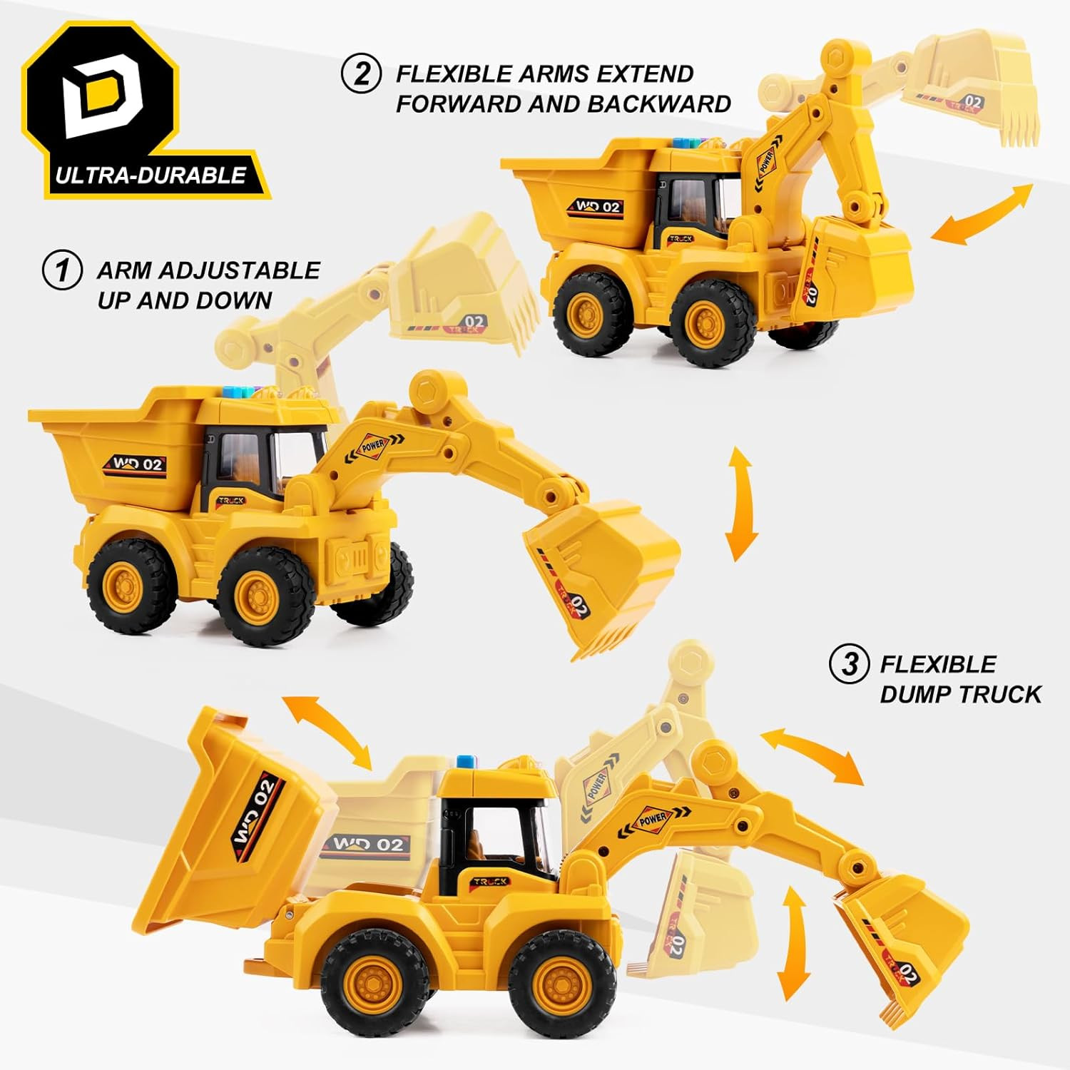 11″ Dump Truck Toy, 1: 18 Scale, Inertia-Powered Dump Truck, with Realistic Ligh