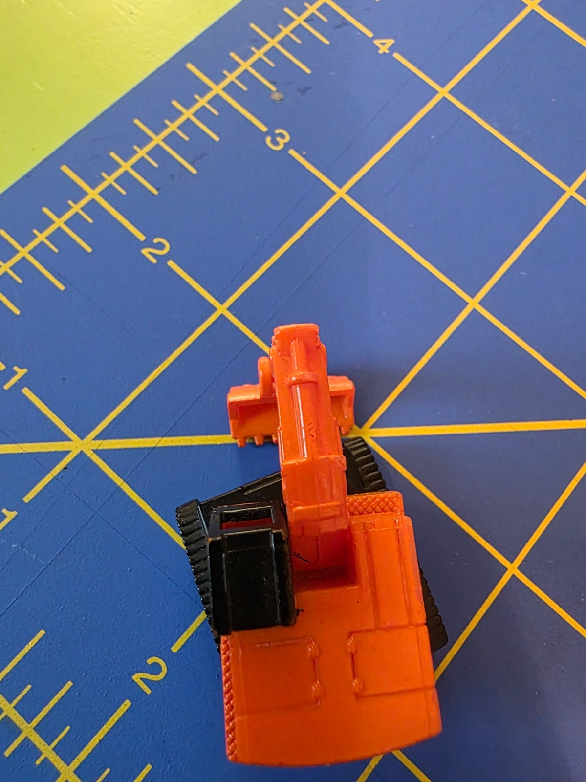 1987 Vintage Micro Machine Orange and Black Excavator. Construction. Galoob.