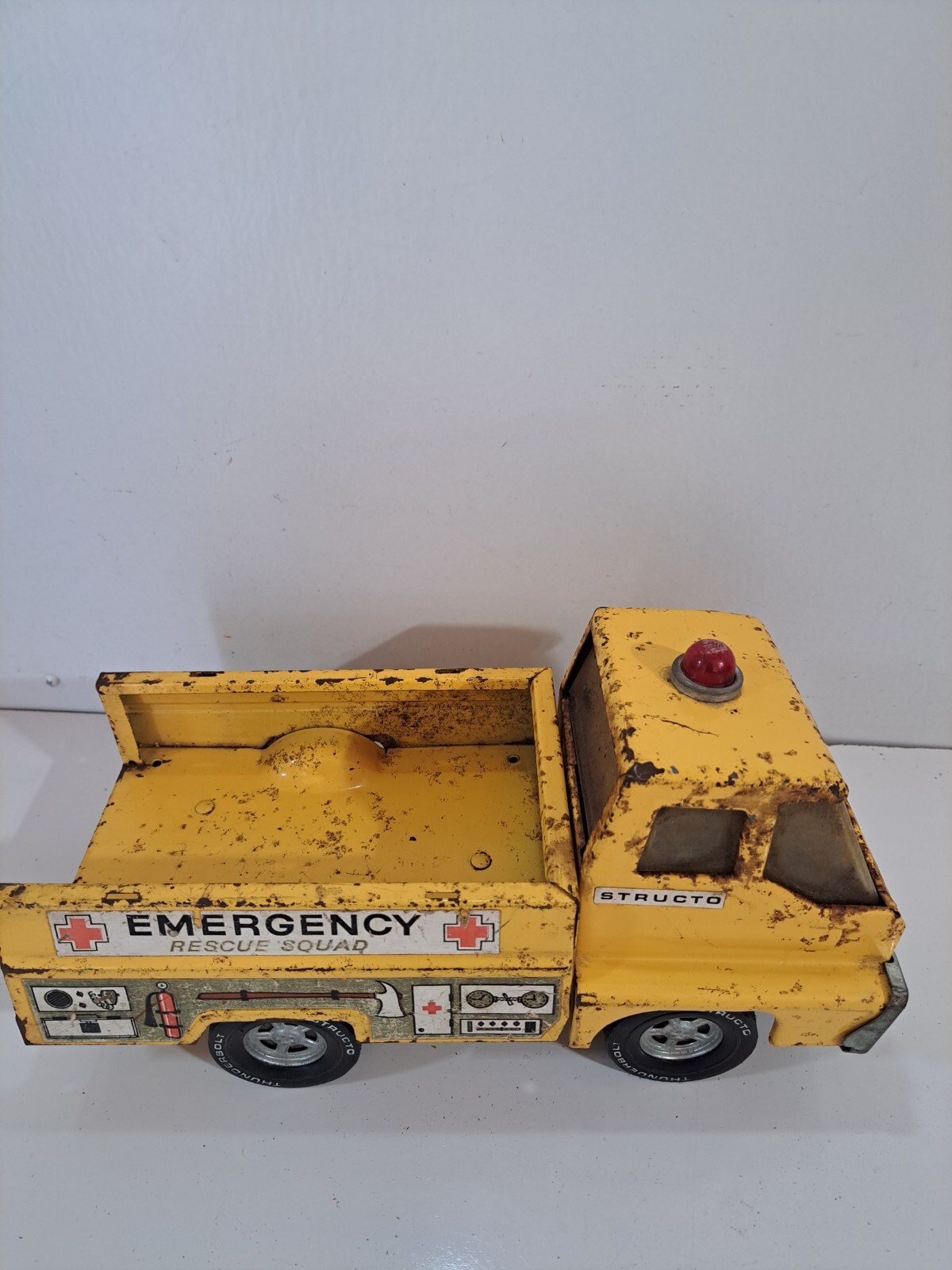 Vintage Pressed Metal Structo Emergency Rescue Squad Truck (Restoration Piece)