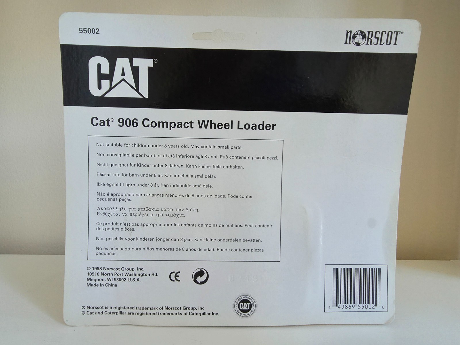 NORSCOT Caterpillar 906, D25D, Challenger 45, Set of 3 Diecast Models, NIB.