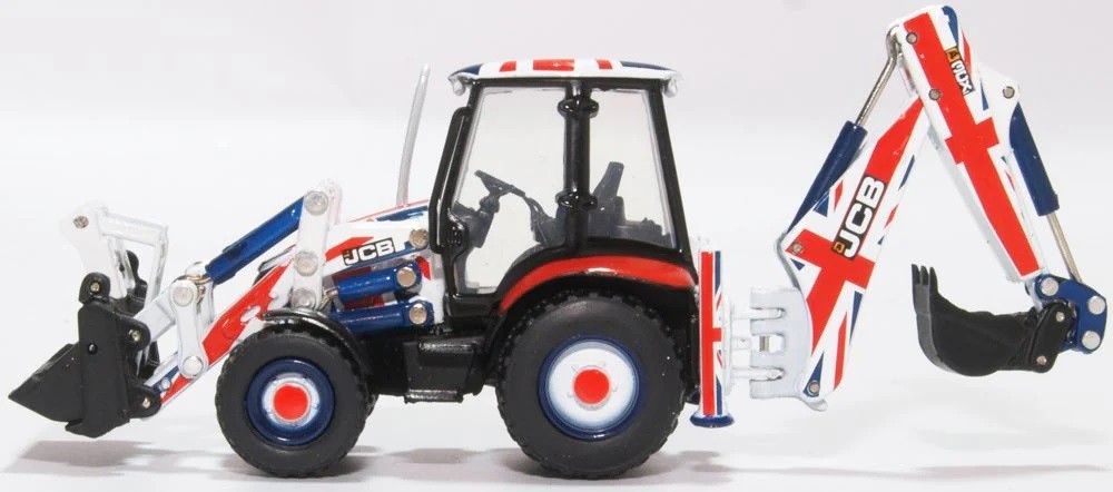 OXFORD DIECAST – Union Jack Color Backhoe – JCB 3CX – 1/76 – OXF76…