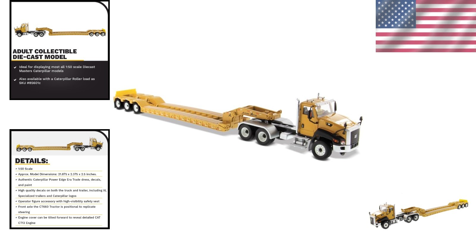 Caterpillar CT660 Day Cab Tractor & XL120 Lowboy Trailer