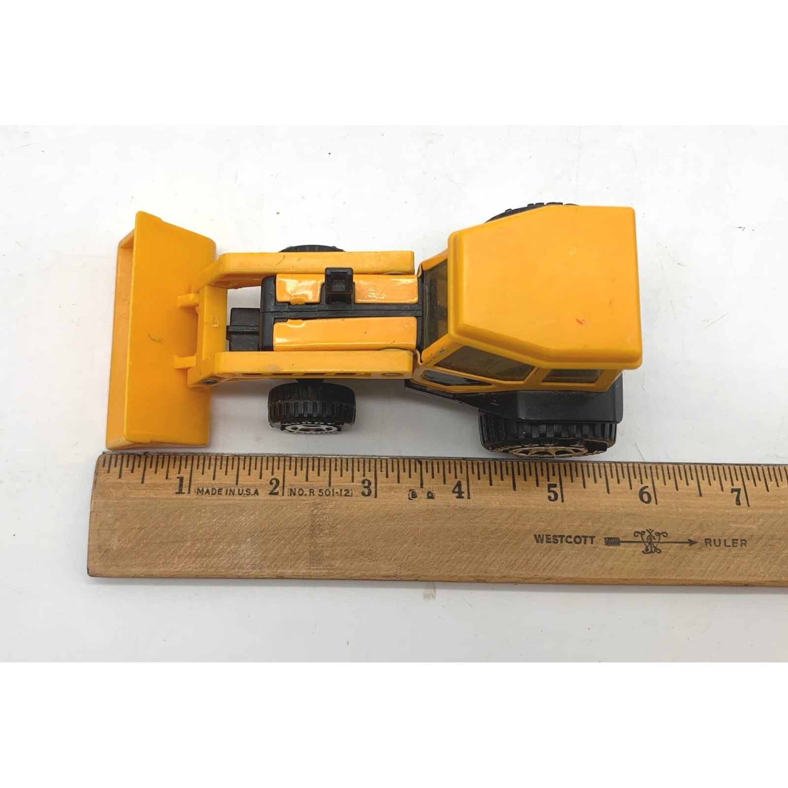 Vintage 1980 Buddy L Front End Loader Tractor Toy Yellow Diecast Metal Macau