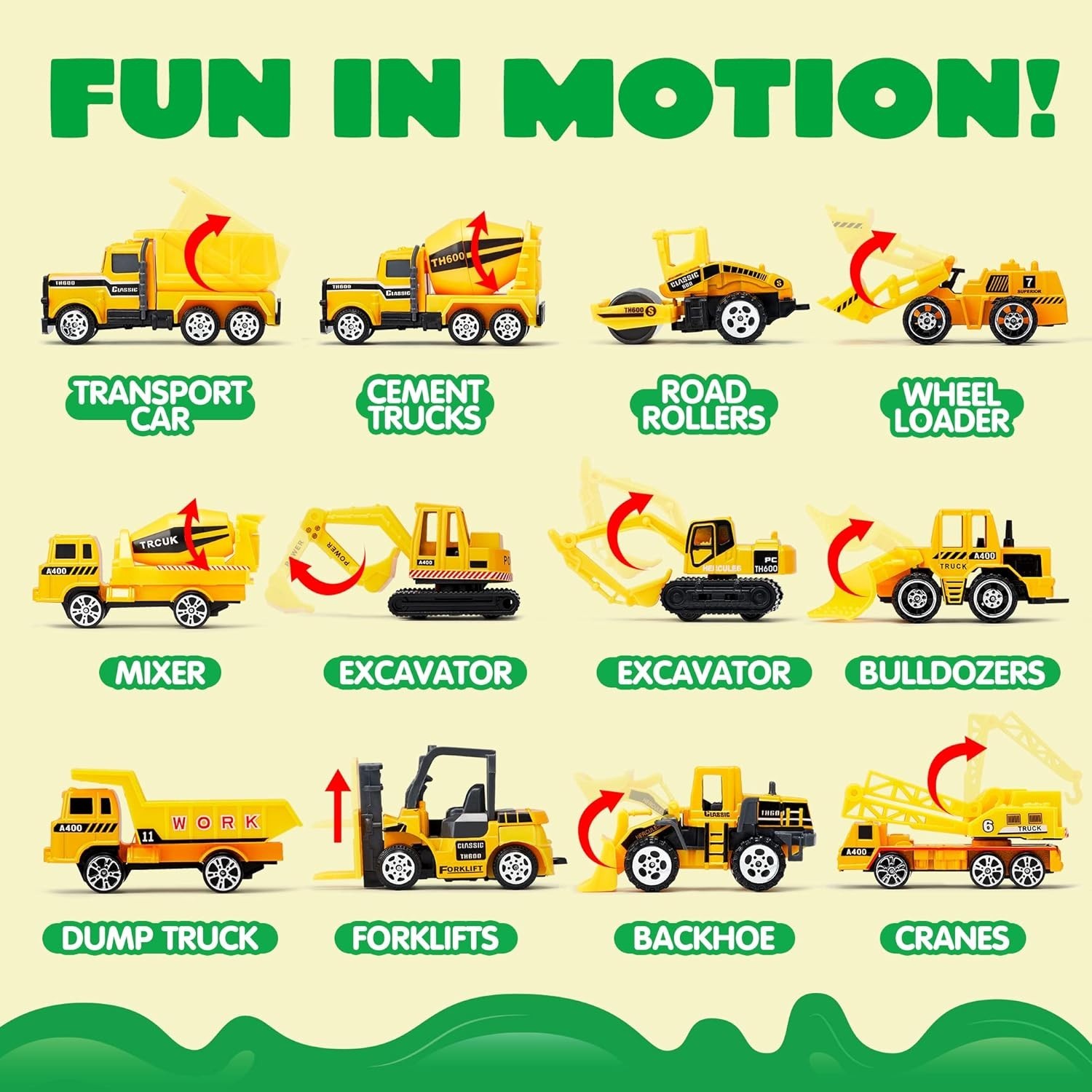 Realistic 25-in-1 Construction Toy Set with Trucks & Worker Figures for Boys