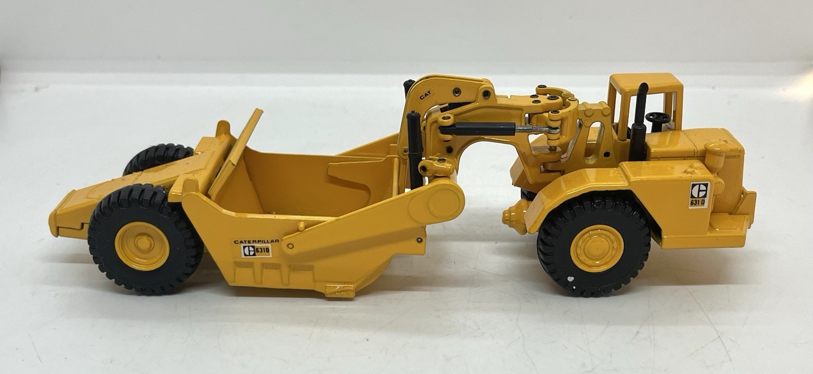 Lot Of 4 Joal Compact Diecast Cat Caterpillar C-591 Pipe Layer Crane Scraper