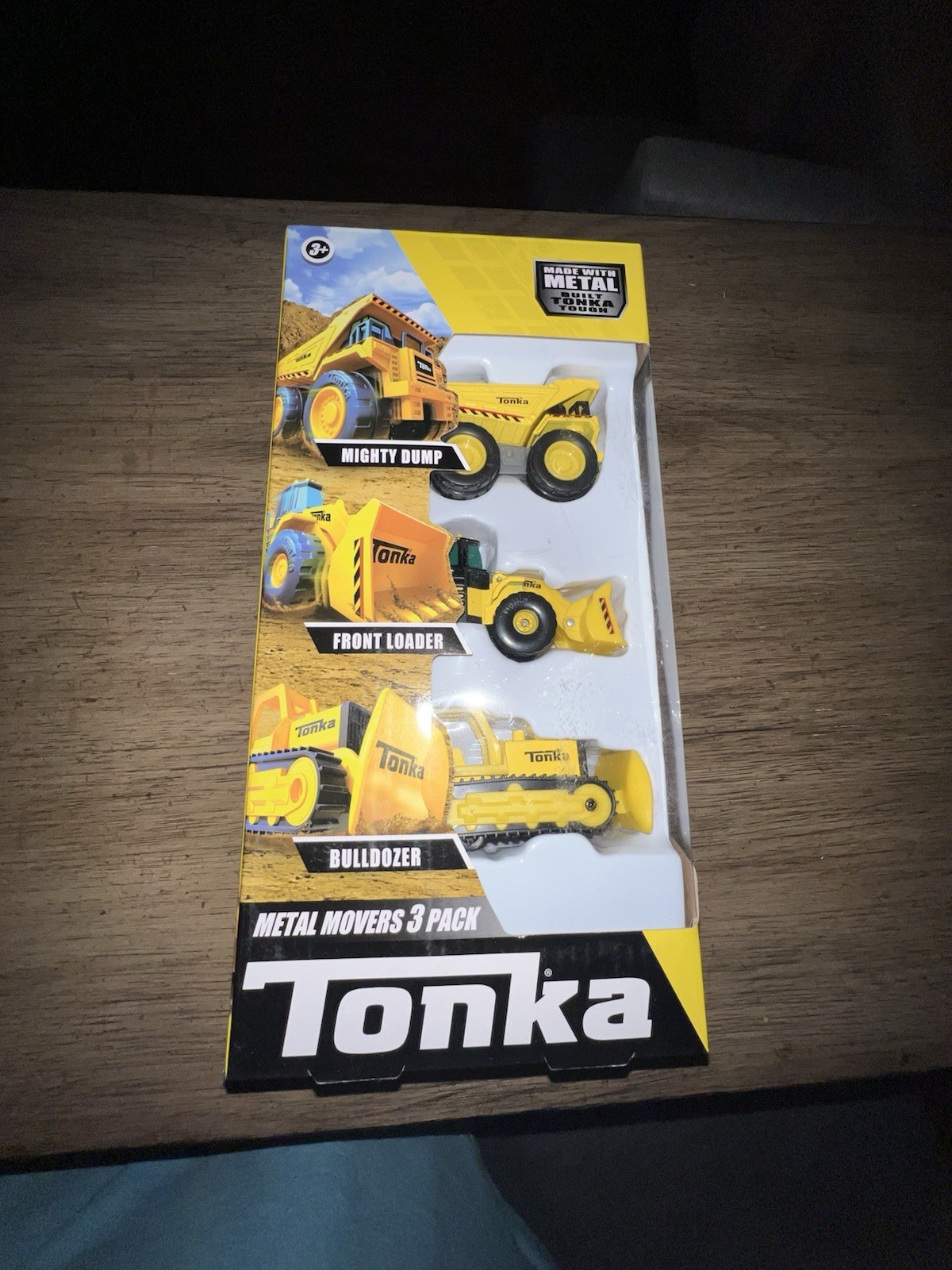 Tonka Toys Metal Movers 3 Pack Mighty Dump Truck, Front Loader, And Bulldozer