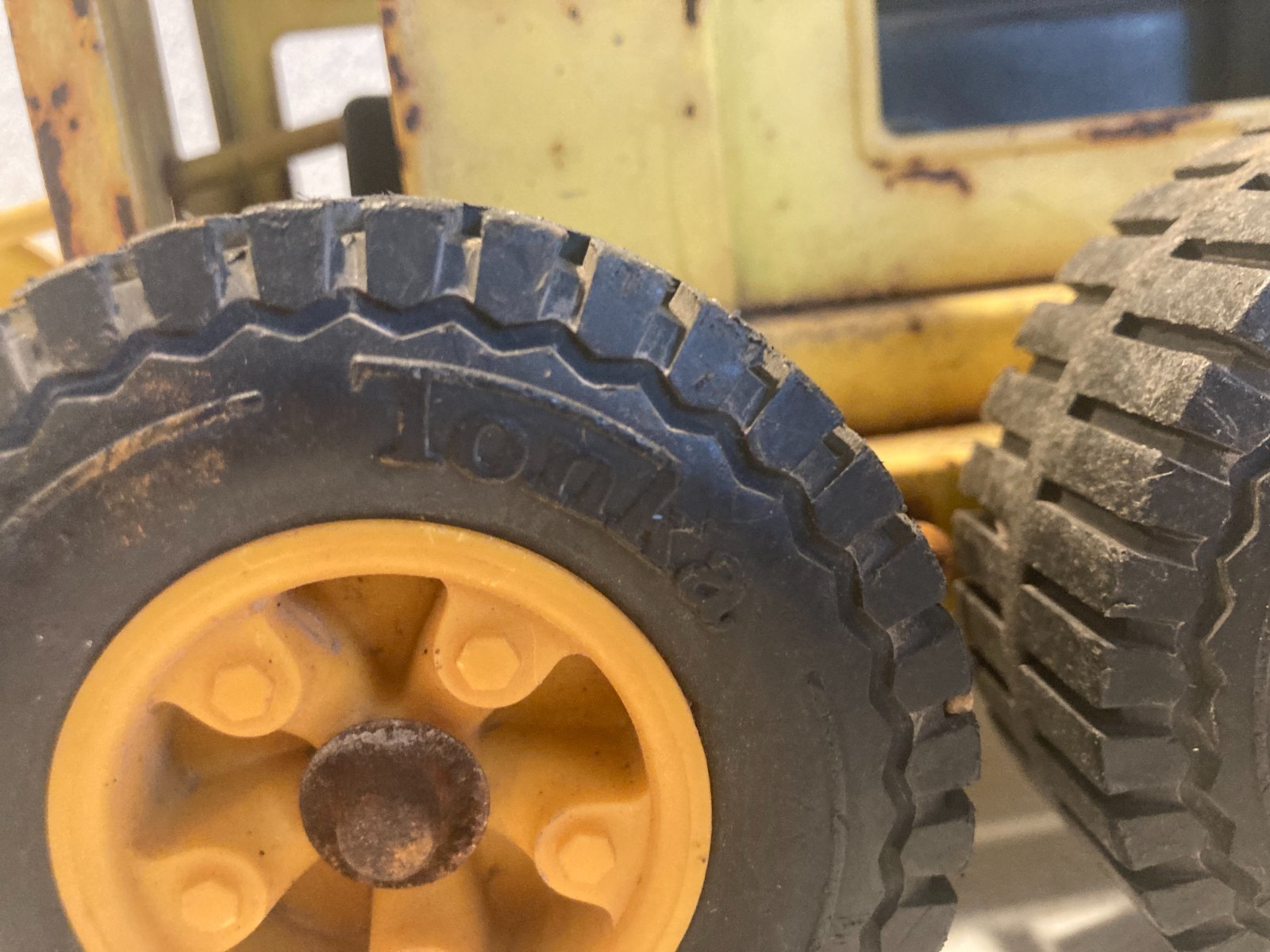 Lot of 2 Tonka MR-970 Road Grader & Bulldozer Crawler Tractor 1970s