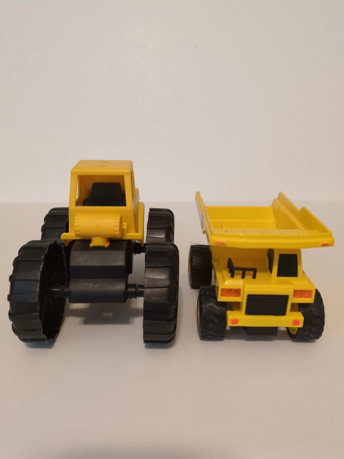 Set of 2 yellow trucks, Maxx Action Dump Truck Lights/sound, Turbo Wheel Vehicle