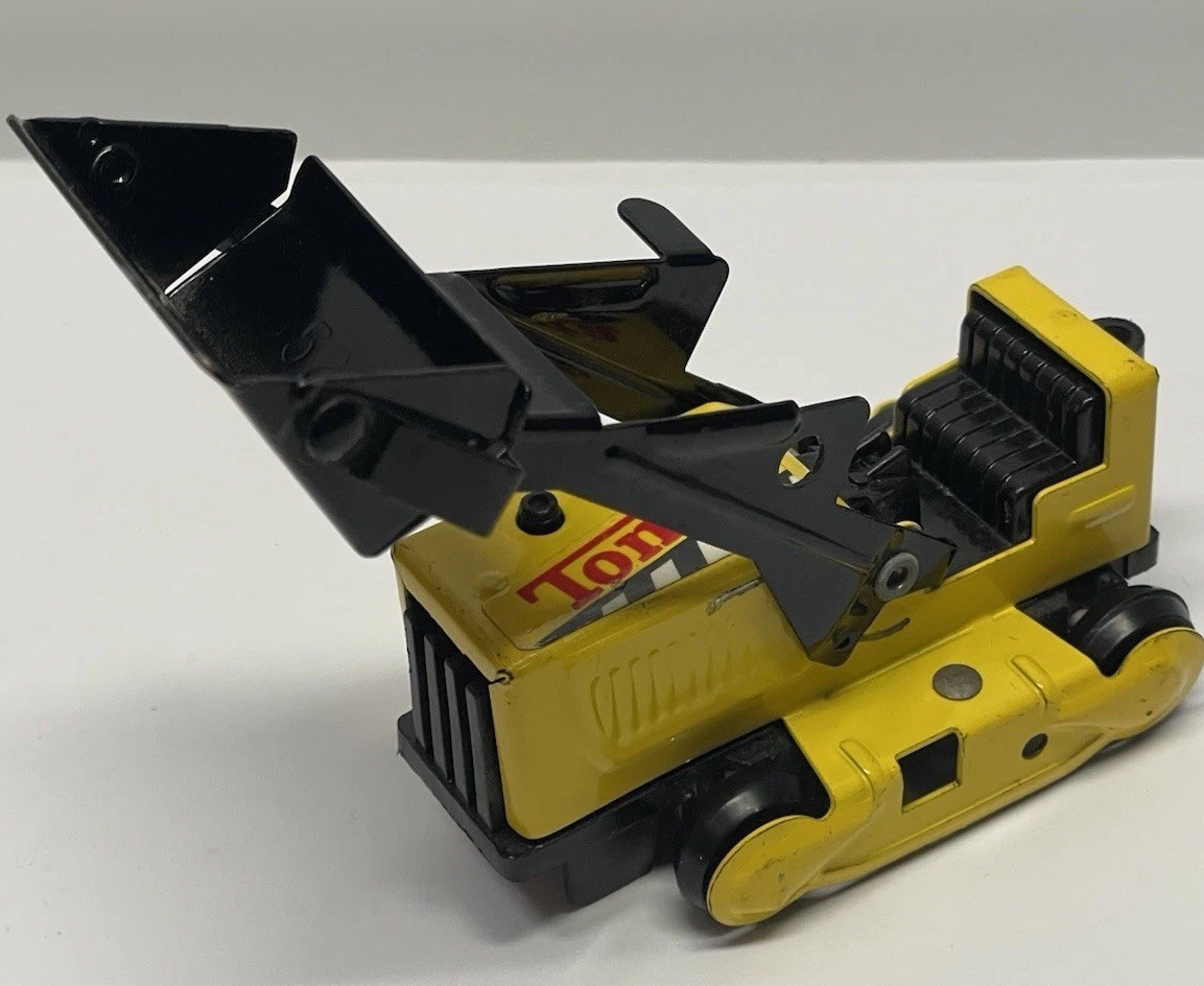 Vtg Tonka Bulldozer Steel Metal Front End Bucket Loader 55290 Yellow Die-cast