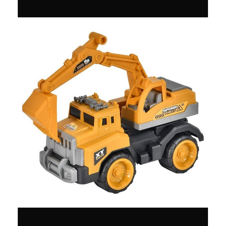 XY Toys Yellow Plastic Excavator Construction Vehicle for Boys & Girls 3-4 Years