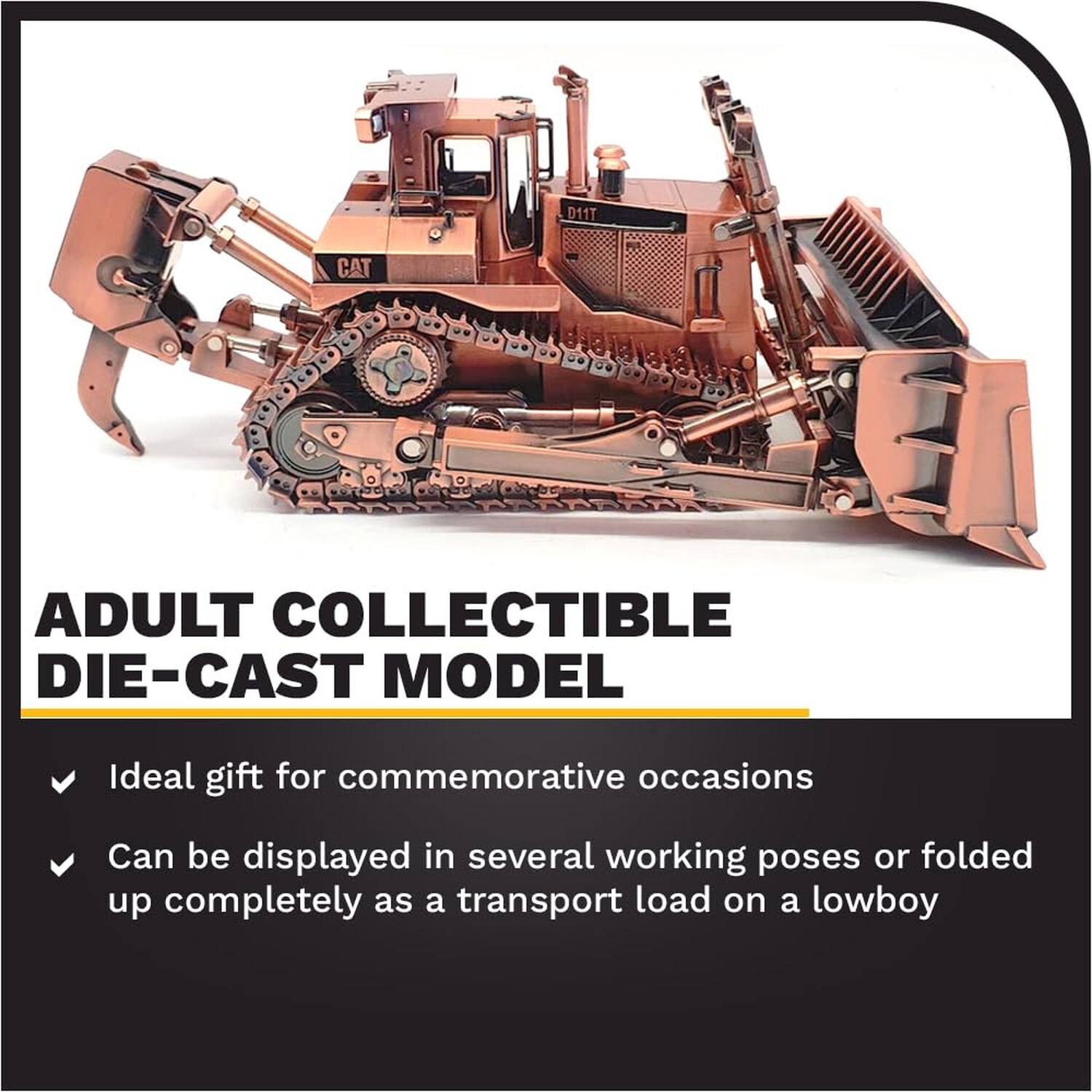 Diecast Masters 1:50 Caterpillar D11T Track-Type Tractor, Copper Finish Comme…