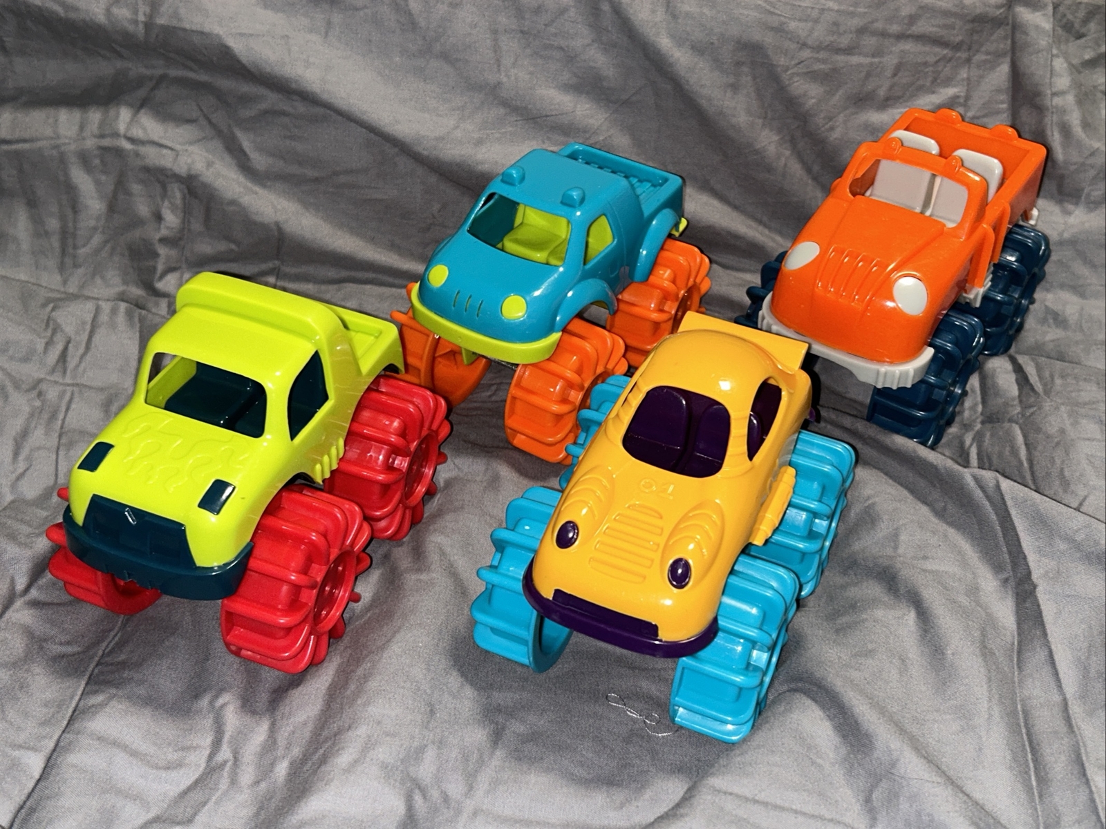 B Toys by Battat 4 Monster truck lot Water & Sand Vehicles. Kids toys.