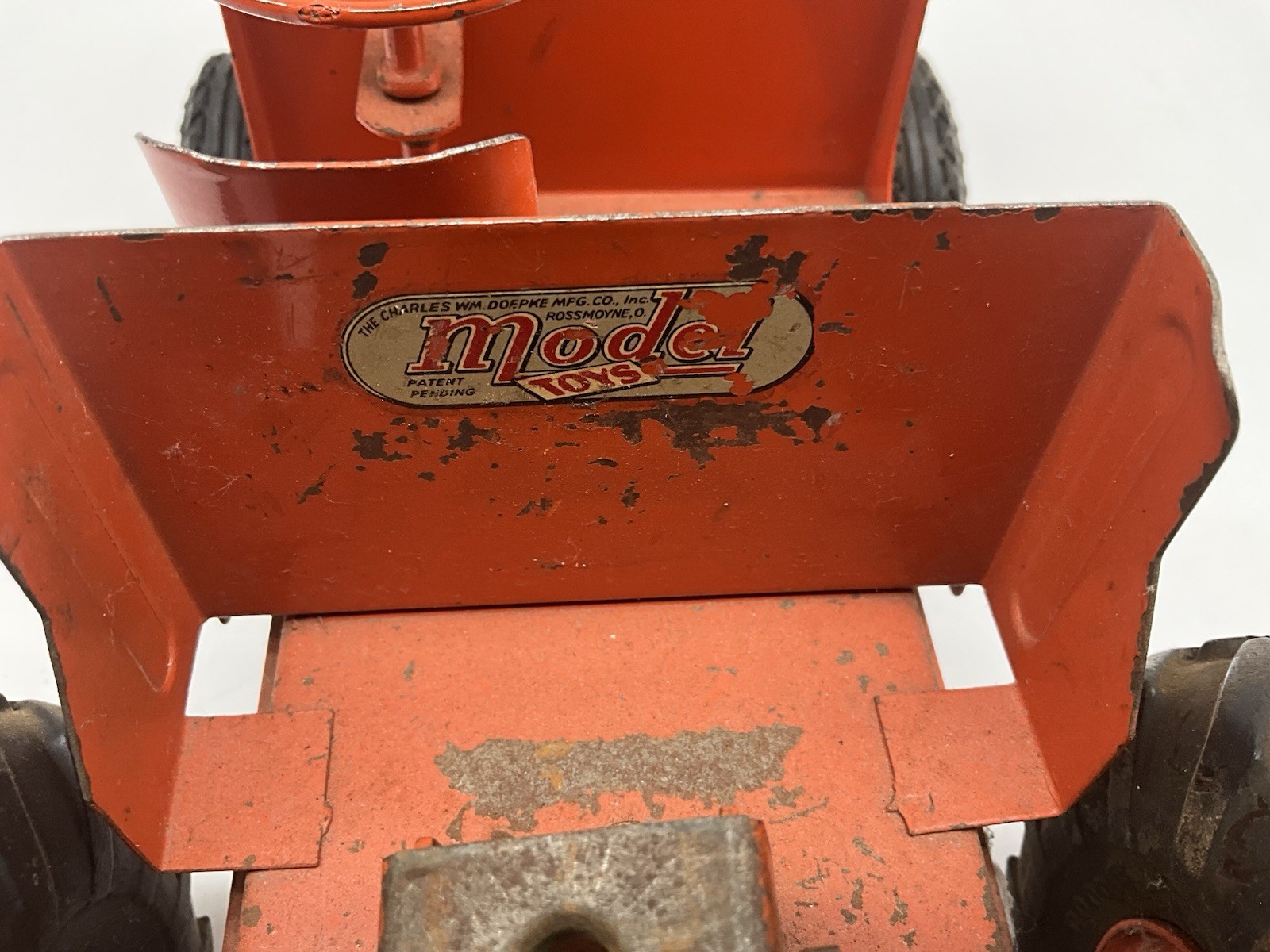 Doepke Euclid Tractor Toy Earth Mover 26″ Red Goodyear Tires Vintage 1950’s