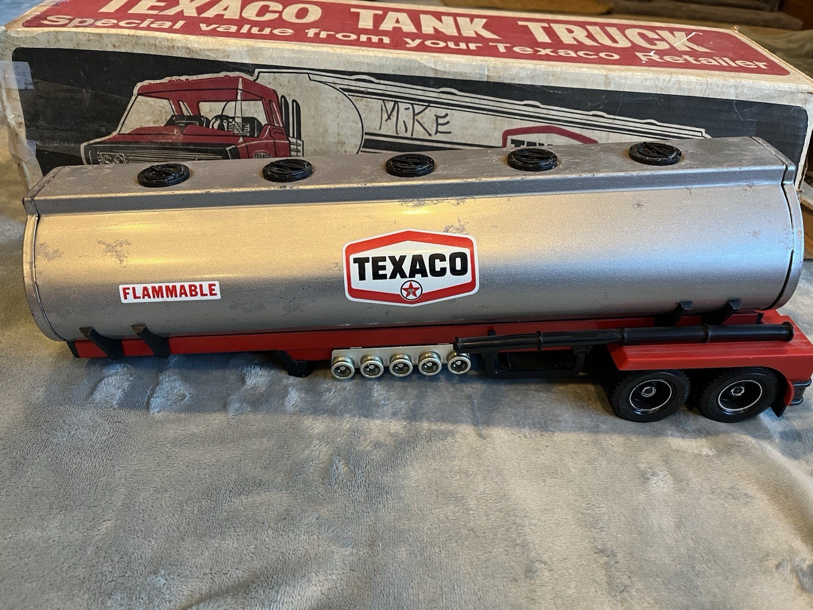 Vintage ‘70s Plastic Steel Texaco Gas Oil Tanker Toy Truck By Republic Tools USA