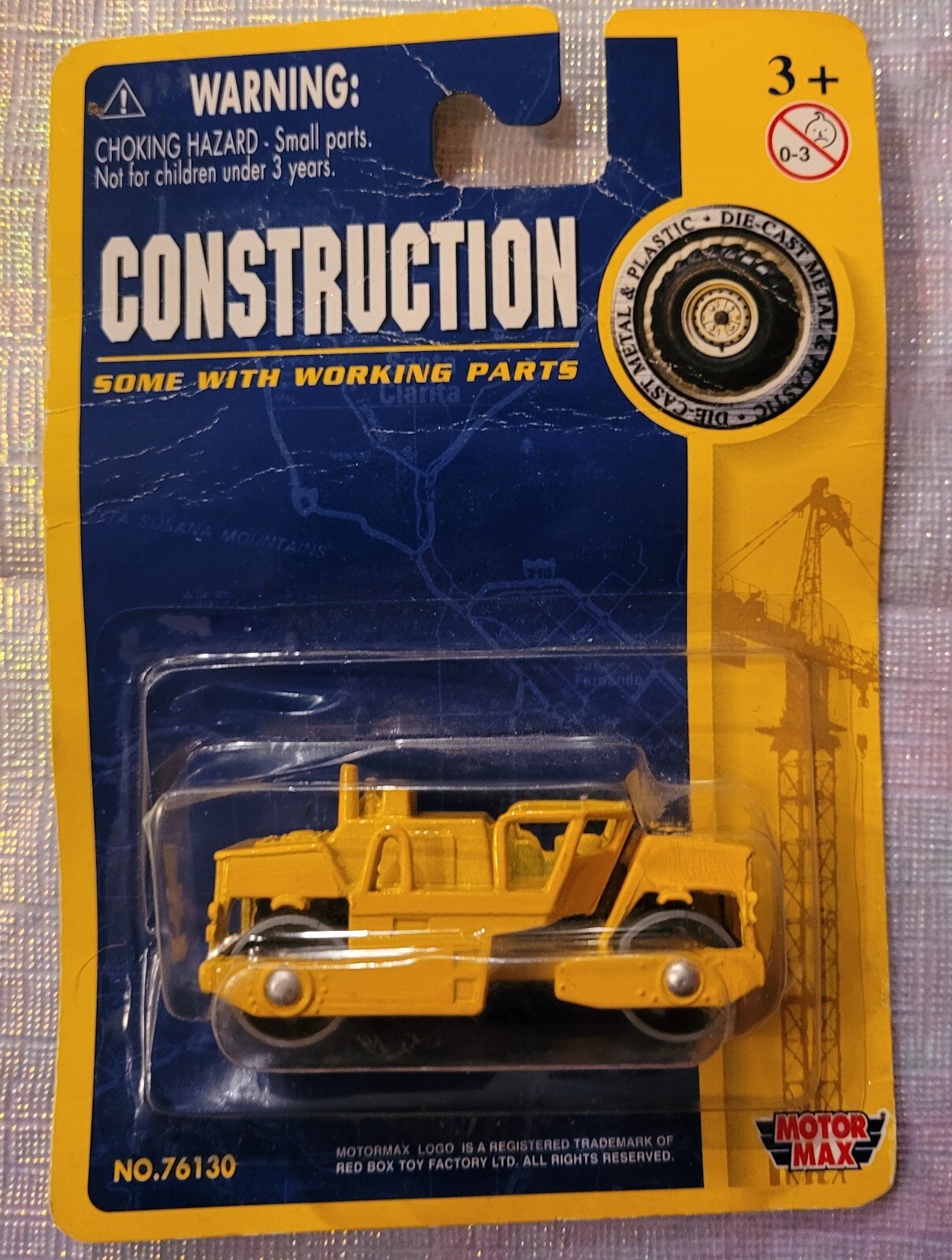 Steam Roller Compactor Die Cast Construction Motor Max Red Box Toy Company