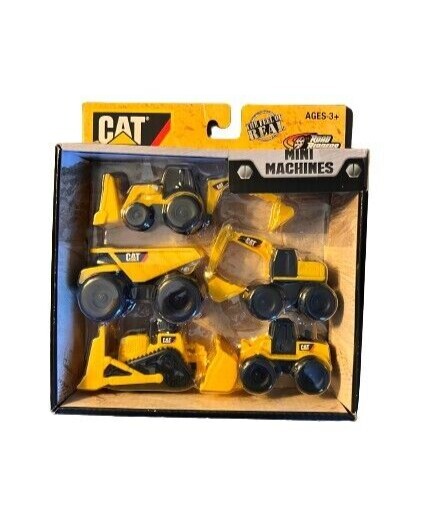 CAT The Feel of Real Mini Machines Toy Set – Road Rippers Pack of 4, Brand New