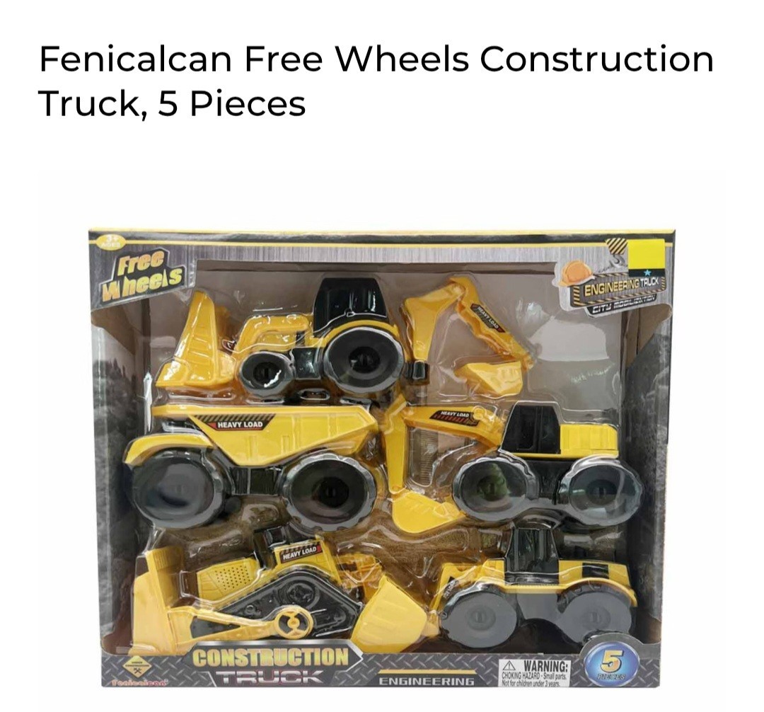 Construction Toys, Little Machines 5pk Truck Toy Set, Includes Dump Truck, Front