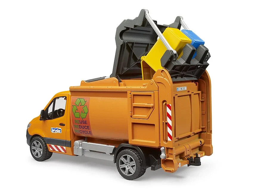 Bruder Sprinter garbage service vehicle w/cans 02682