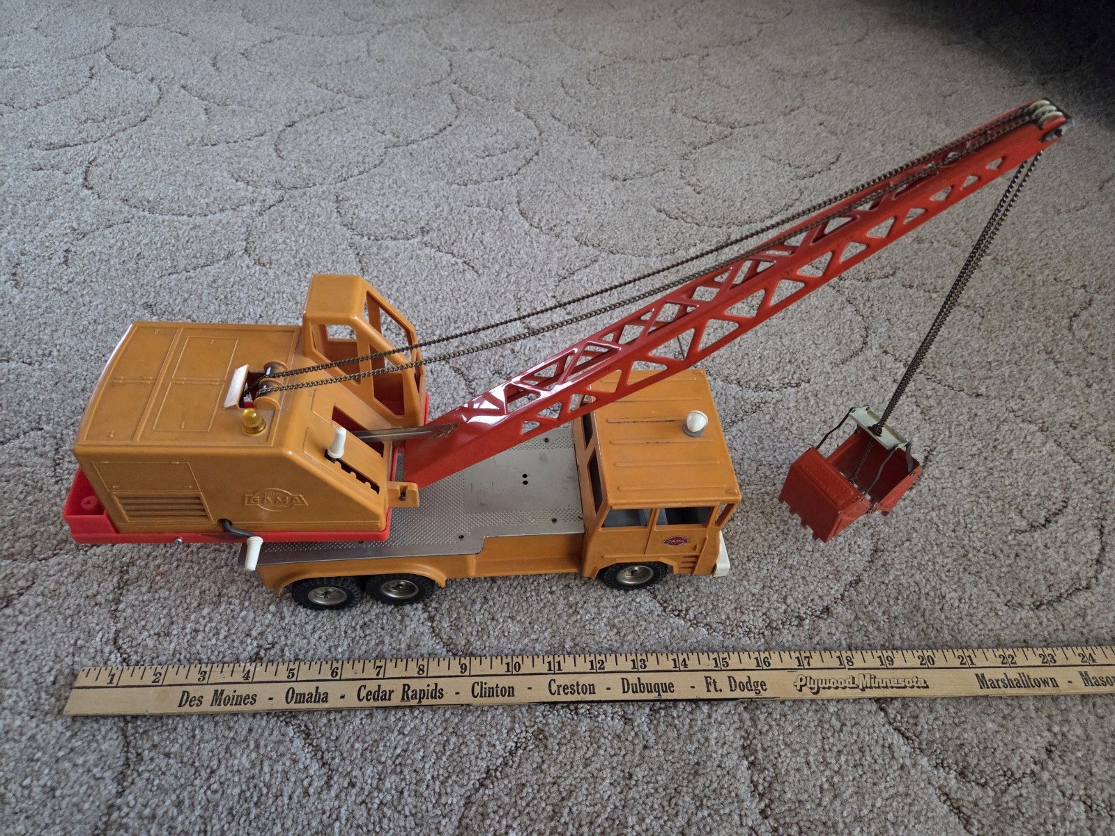 GAMA Faun 1960’s – 1970’s Crane truck – Plastic Fragile and Rare Mechanik Patent