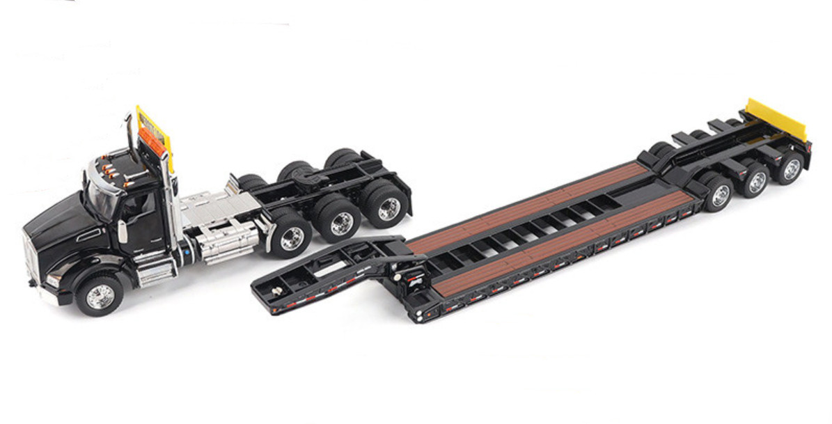 1:50 DM Kenworth T880S SBFA Truck TK120 Lowboy Trailer Vehicle Diecast Model