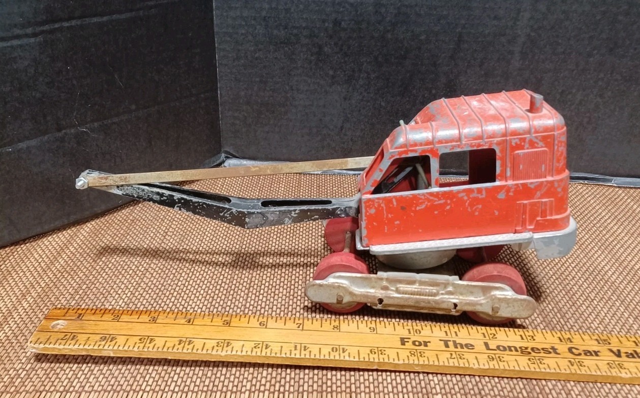 Vintage Hubley Steam Shovel Excavator Wood Wheels Steel Made In USA