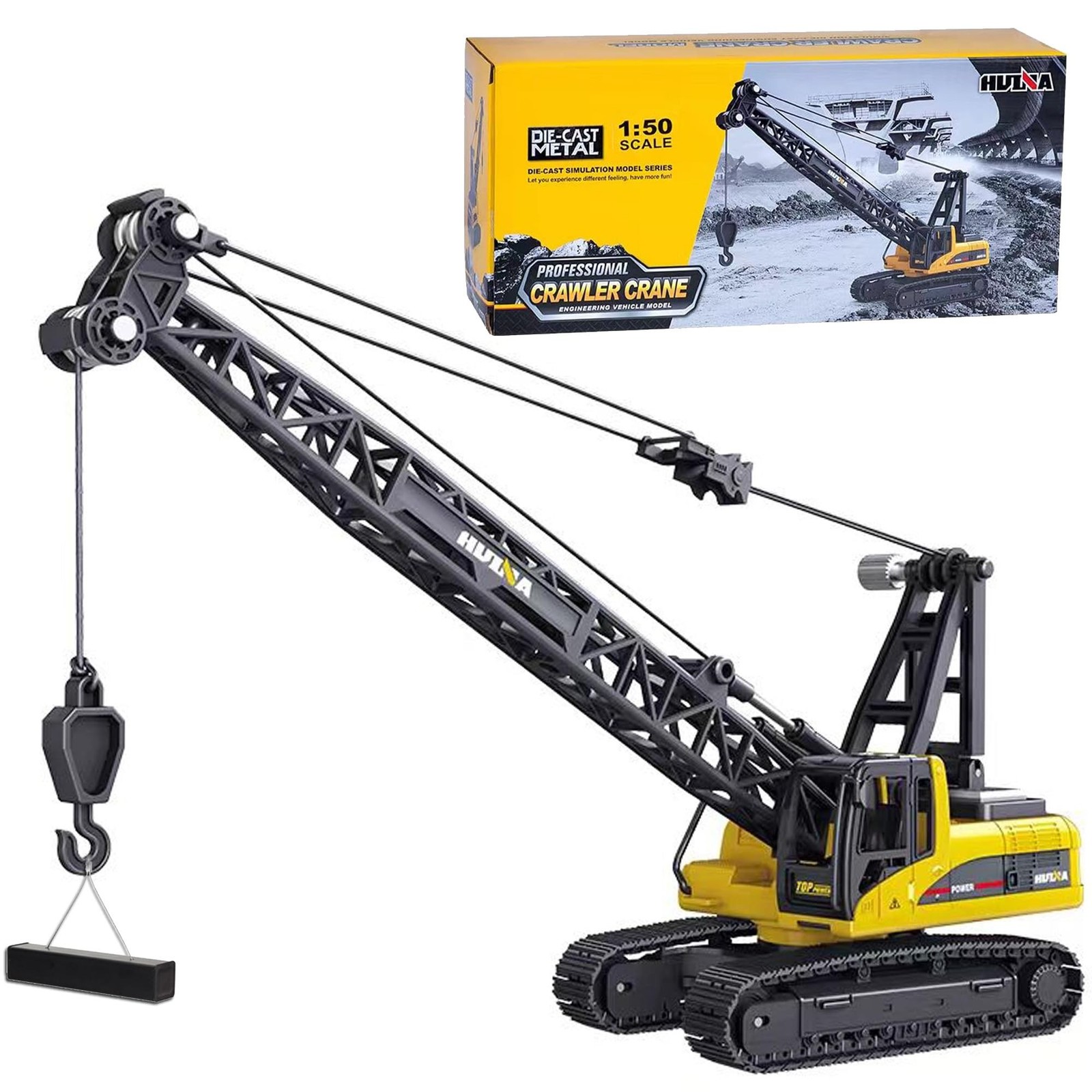 1/50 Heavy Duty Construction Metal Crawler Crane, Truck Crane Vehicle Toys fo…