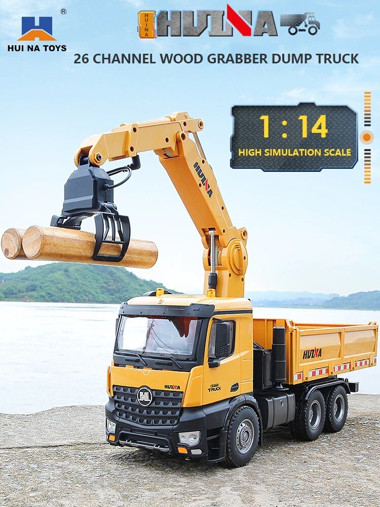 HUINA 575 1/14 RC Car 26CH Remote Control Alloy Timber Dump Truck Gift kids New