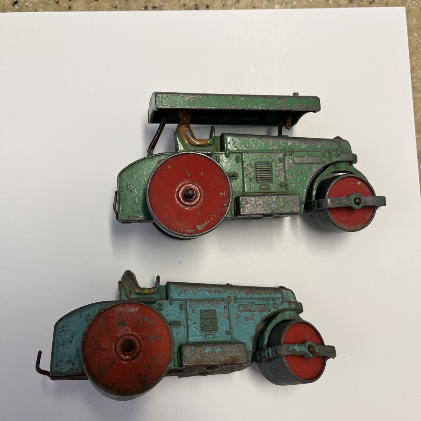 Lot of 2 Dinky Toys Aveling-Barford Diesel Roller Meccano England 4 Restoration