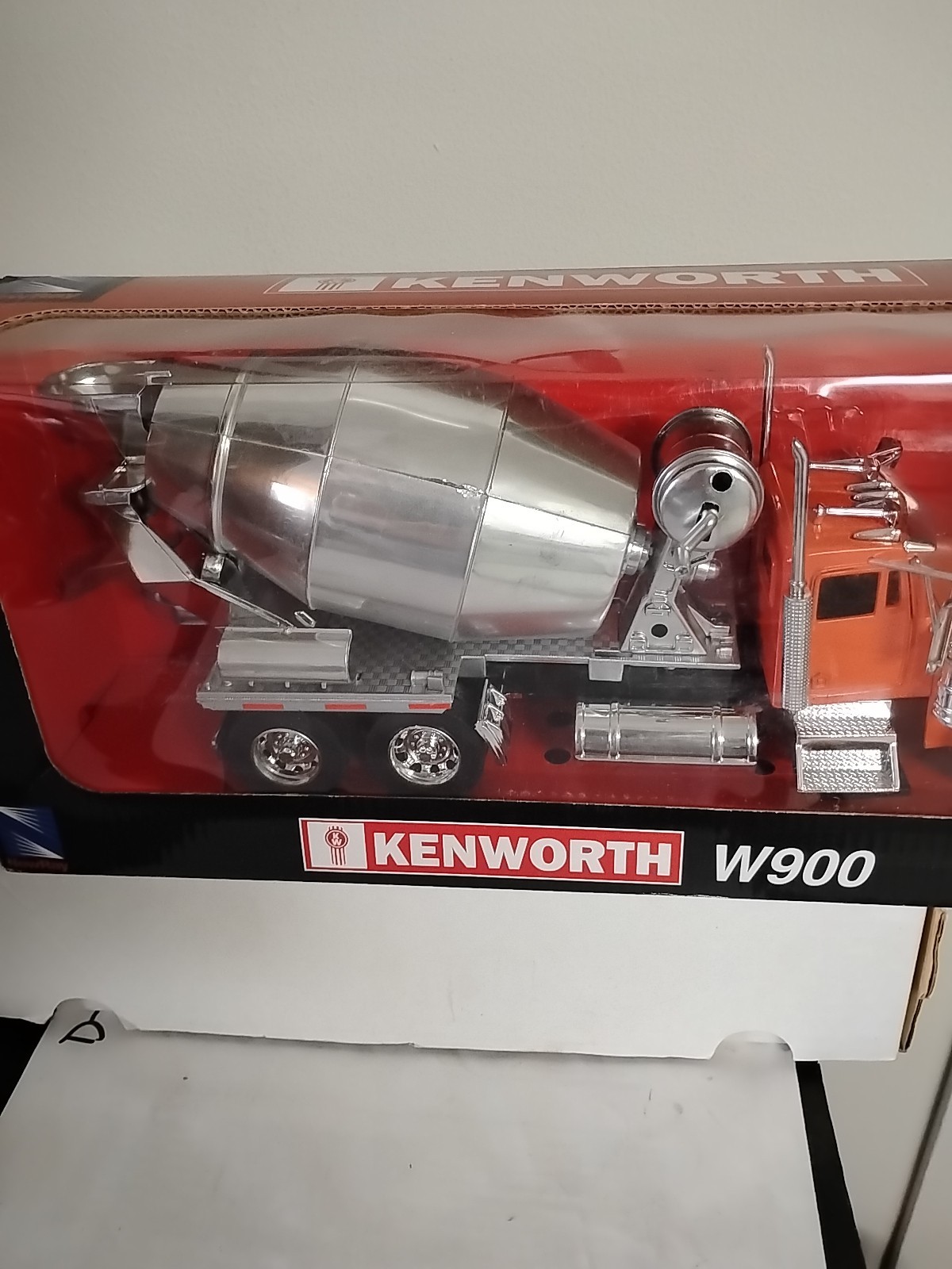 99 NewRay Kenworth W900 Cement Truck 1:32 Diecast Toy Orange Silver #11913