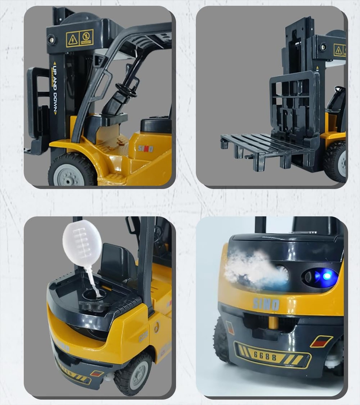 KNACKTOYZ Remote Control Forklift with Flatbed Truck, 11 Channel RC Forklifts…