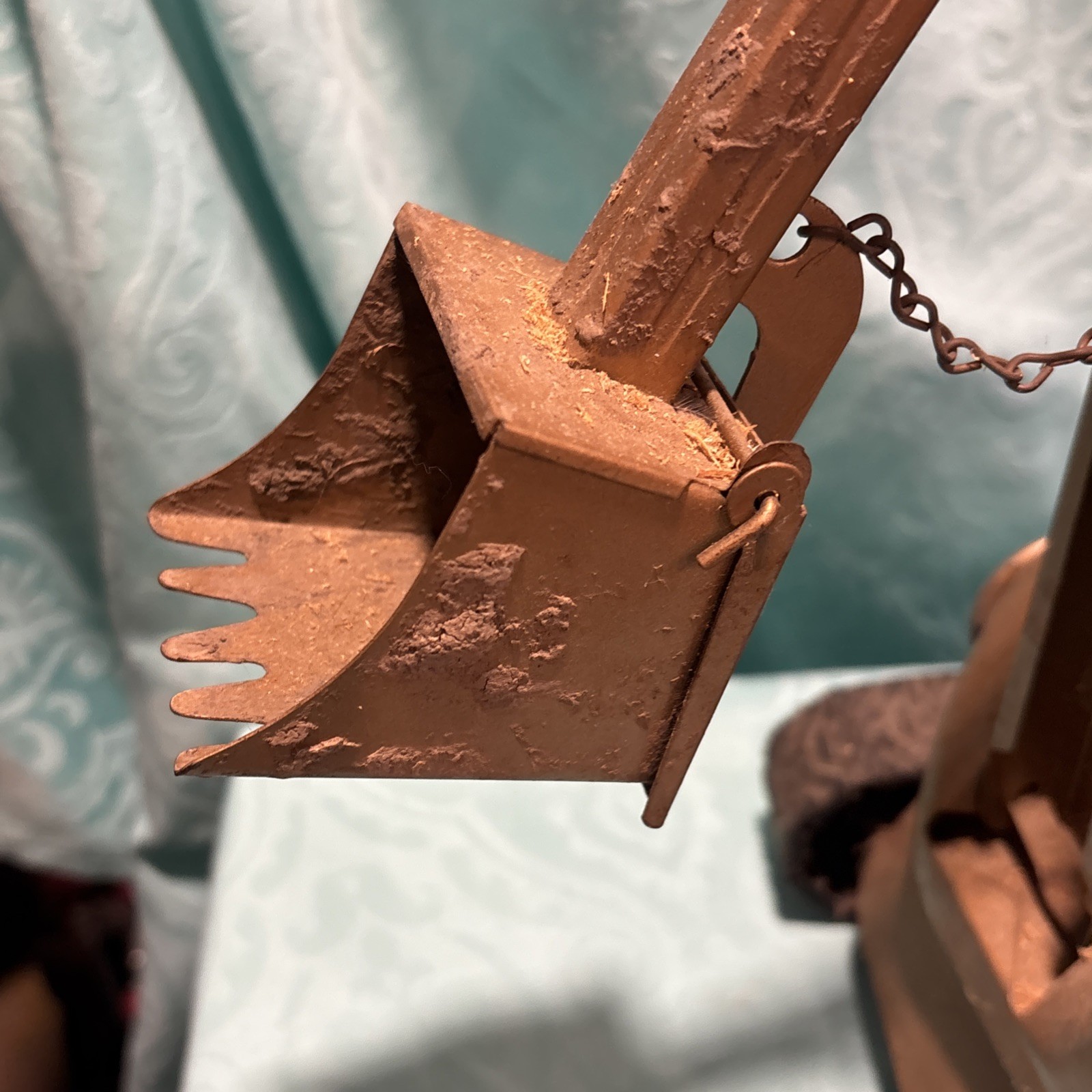 Structo Toy steam shovel construction earth mover crane pressed tin 1950s