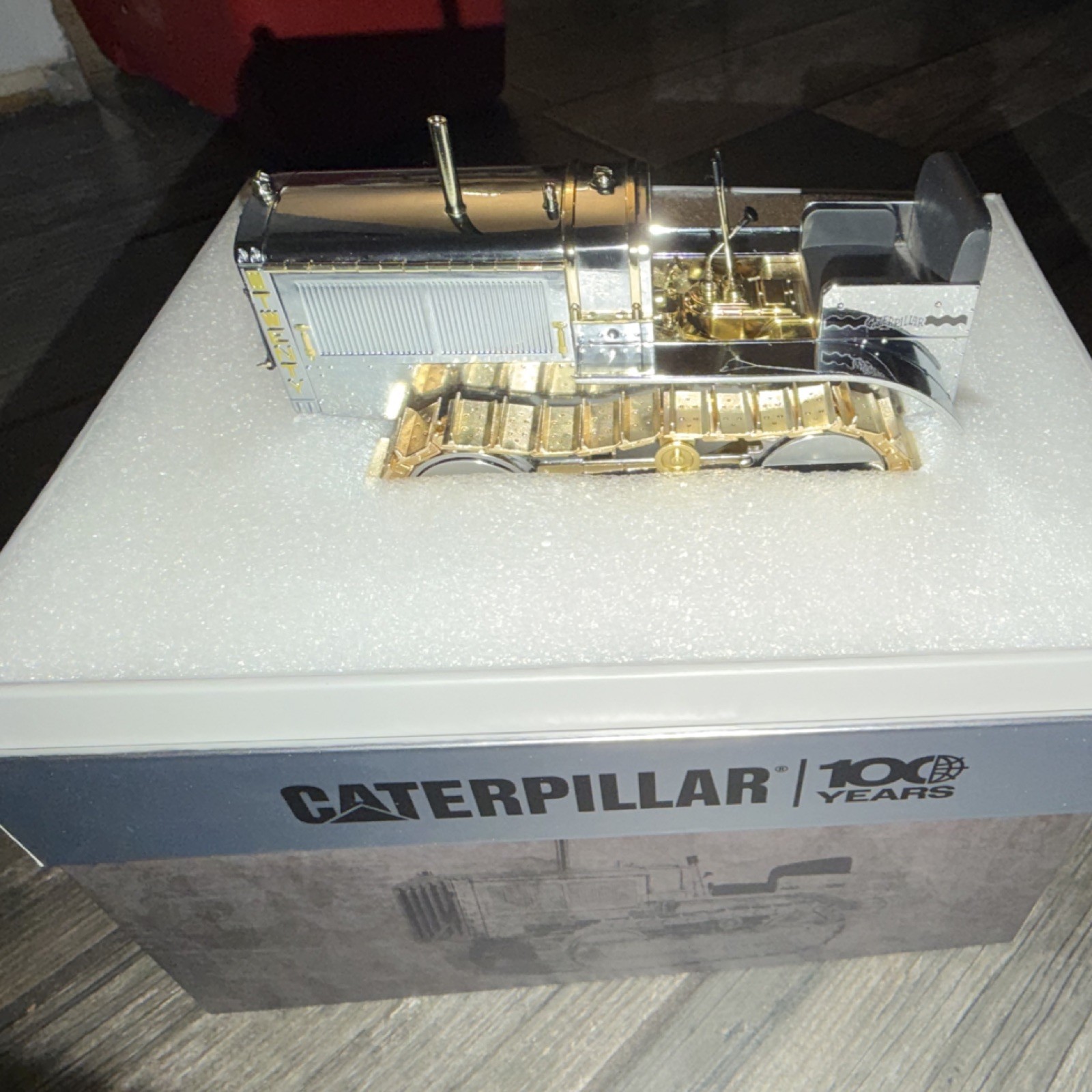 Diecast Masters Caterpillar Two 100 Years 1:16 Diecast Dozer Silver Gold 85760