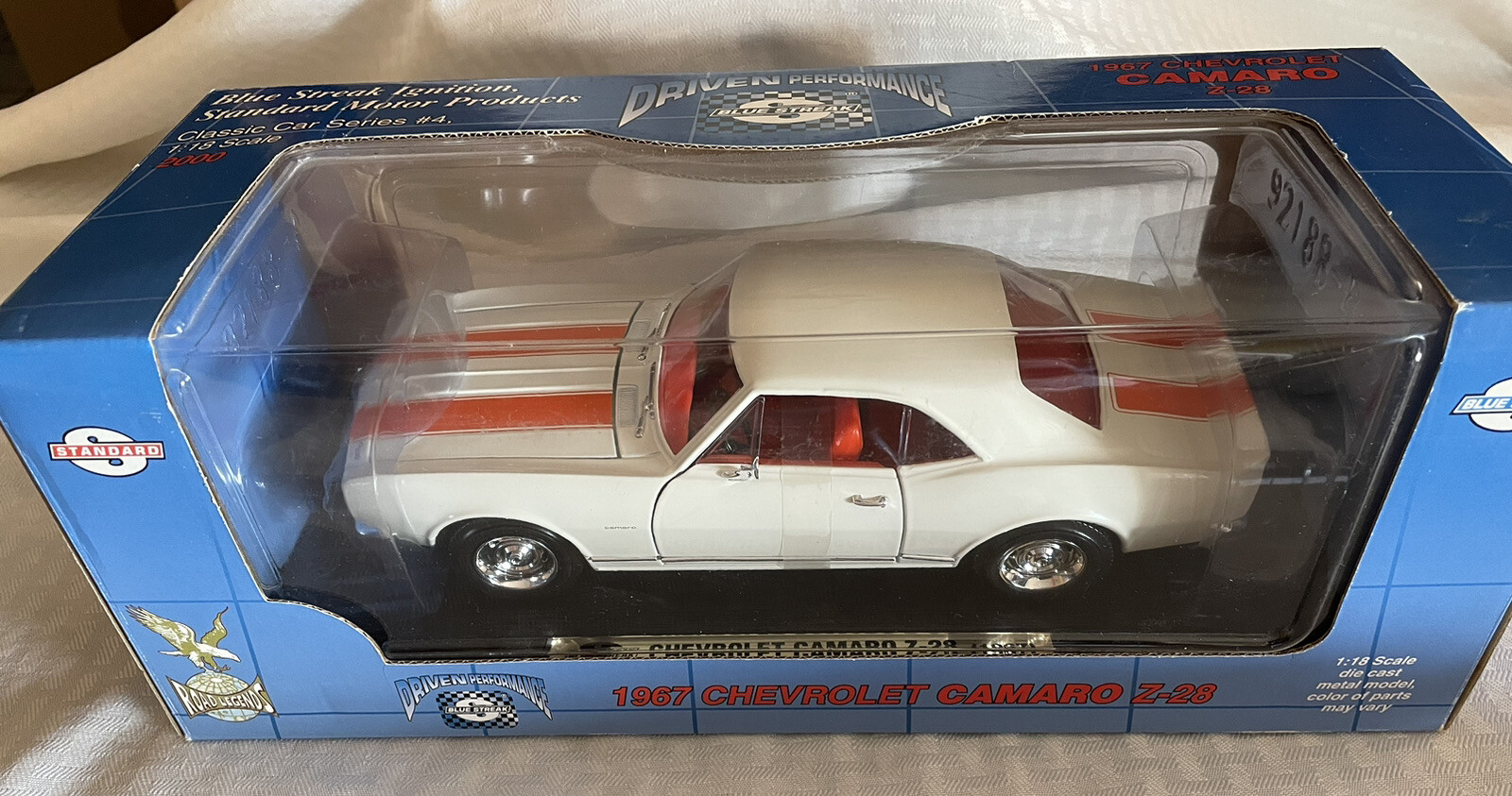 1967 CHEVROLET CAMARO Z-28 Series #4. BLUE STREAK 1:18 SCALE DIE CAST. NIB
