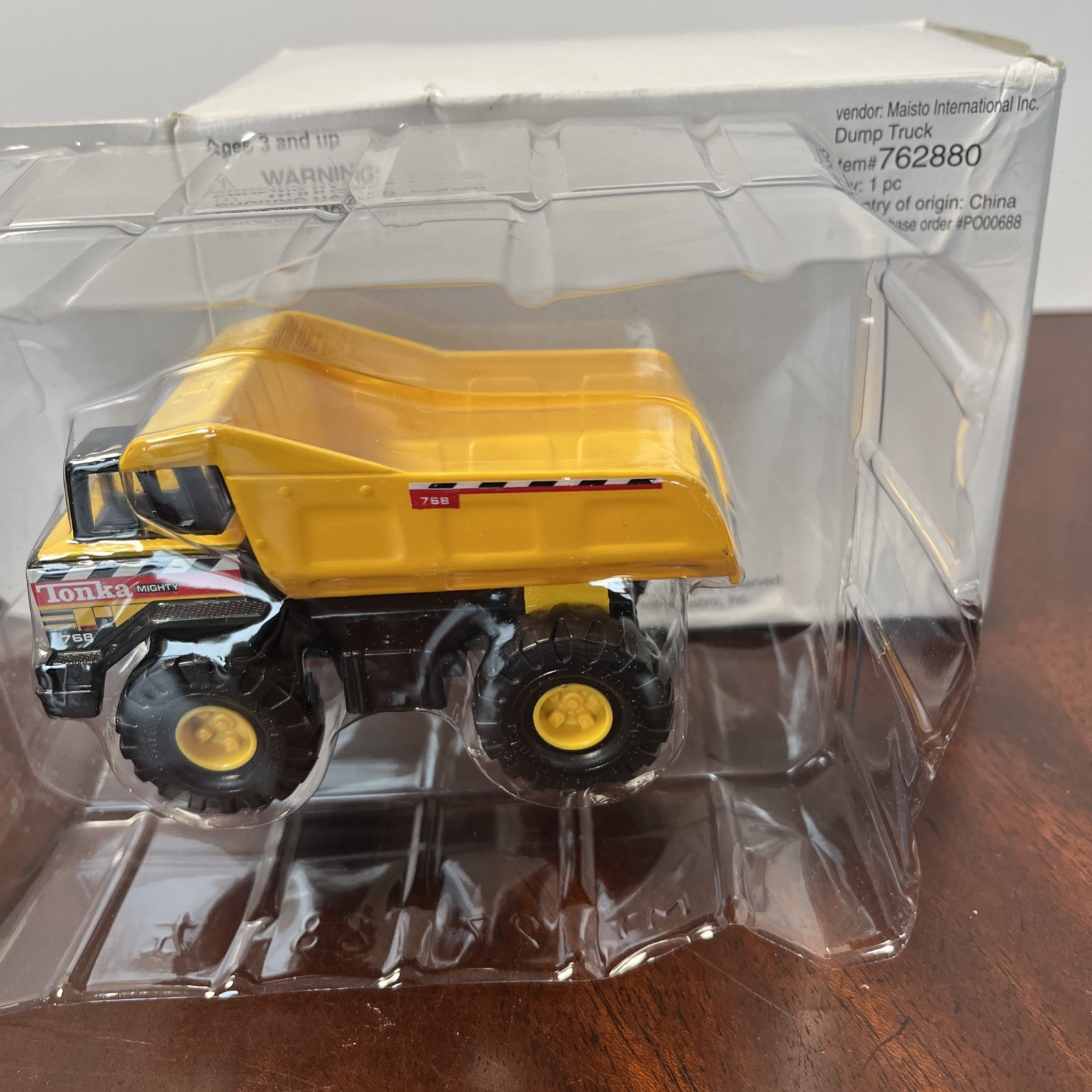 Tonka Mighty MINI DUMP TRUCK 2001 Hasbro Item #762880 New In Box Yellow Black