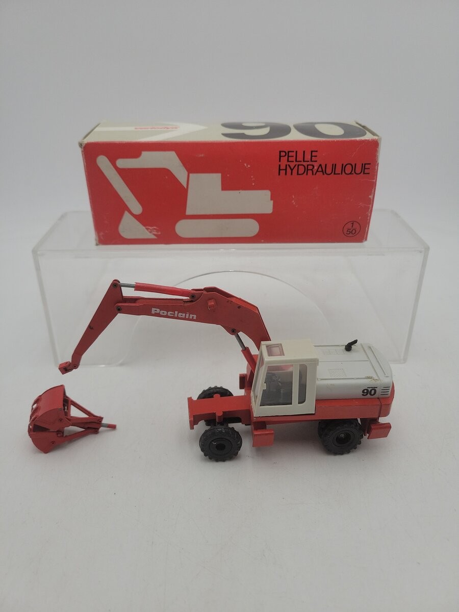 Conrad 2898 1:50 Scale Red Tracked Excavator Poclain B 90 Construction Equipment