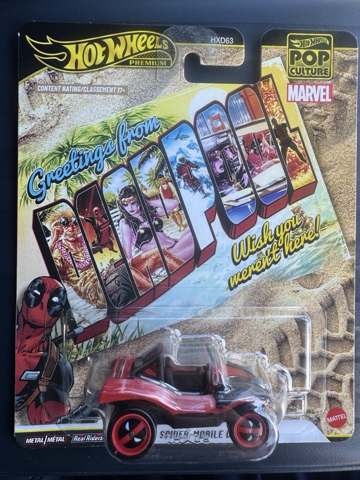 Hot Wheels Premium Pop Culture Marvel Deadpool Spider-Mobile Dead-Buggy Diecast