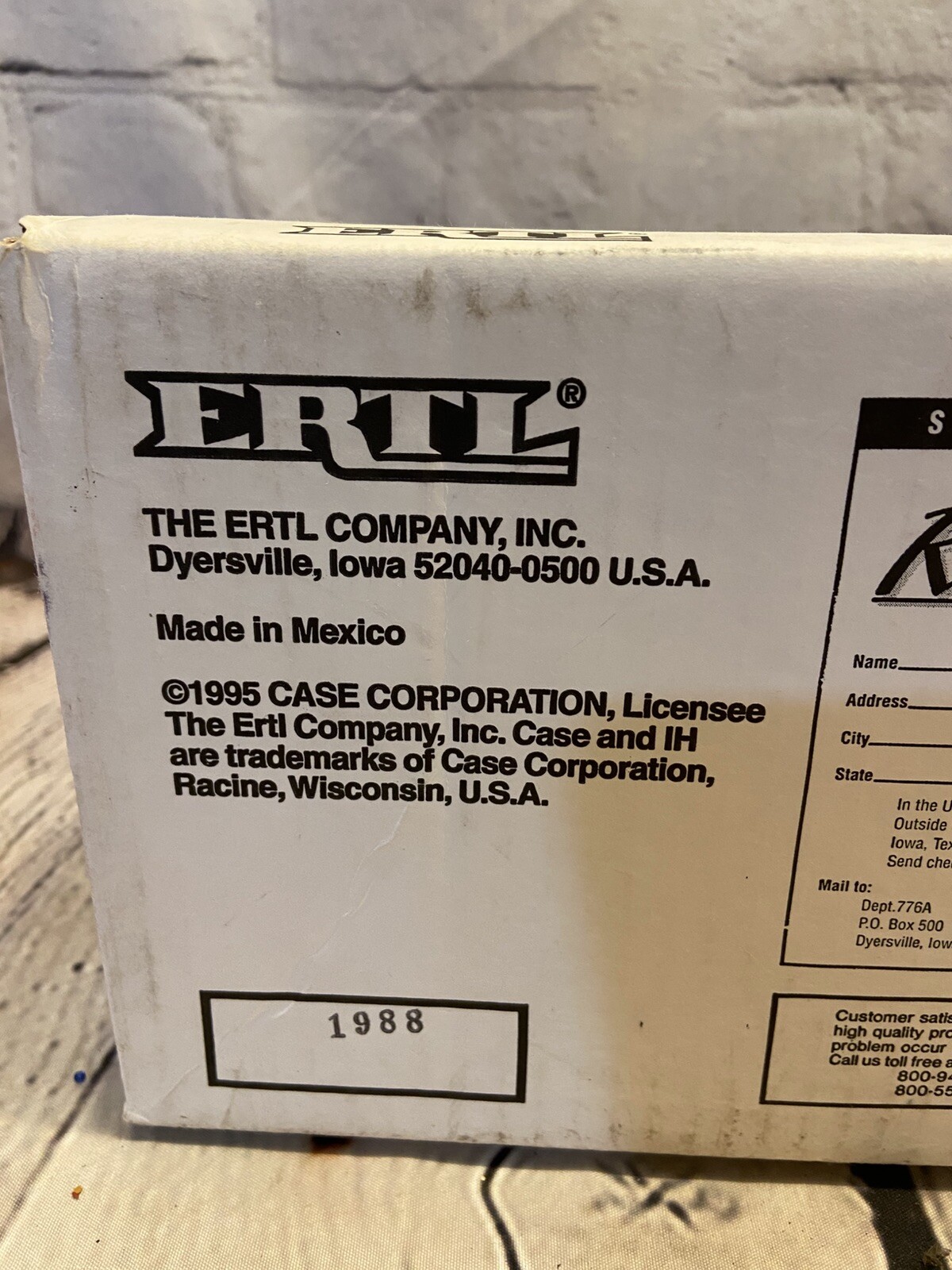 Vintage Ertl Case Loader Backhoe In Original Box 1995 Mexico