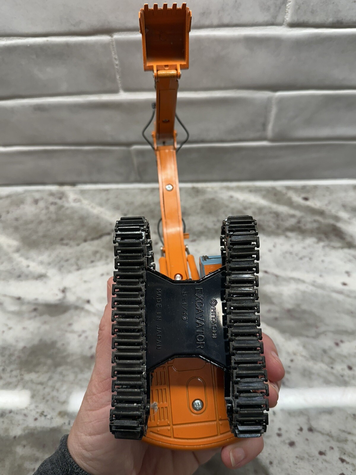Vintage Novelty Hitachi Super EX200 Elle Excavator 1:40 Diecast Made In Japan